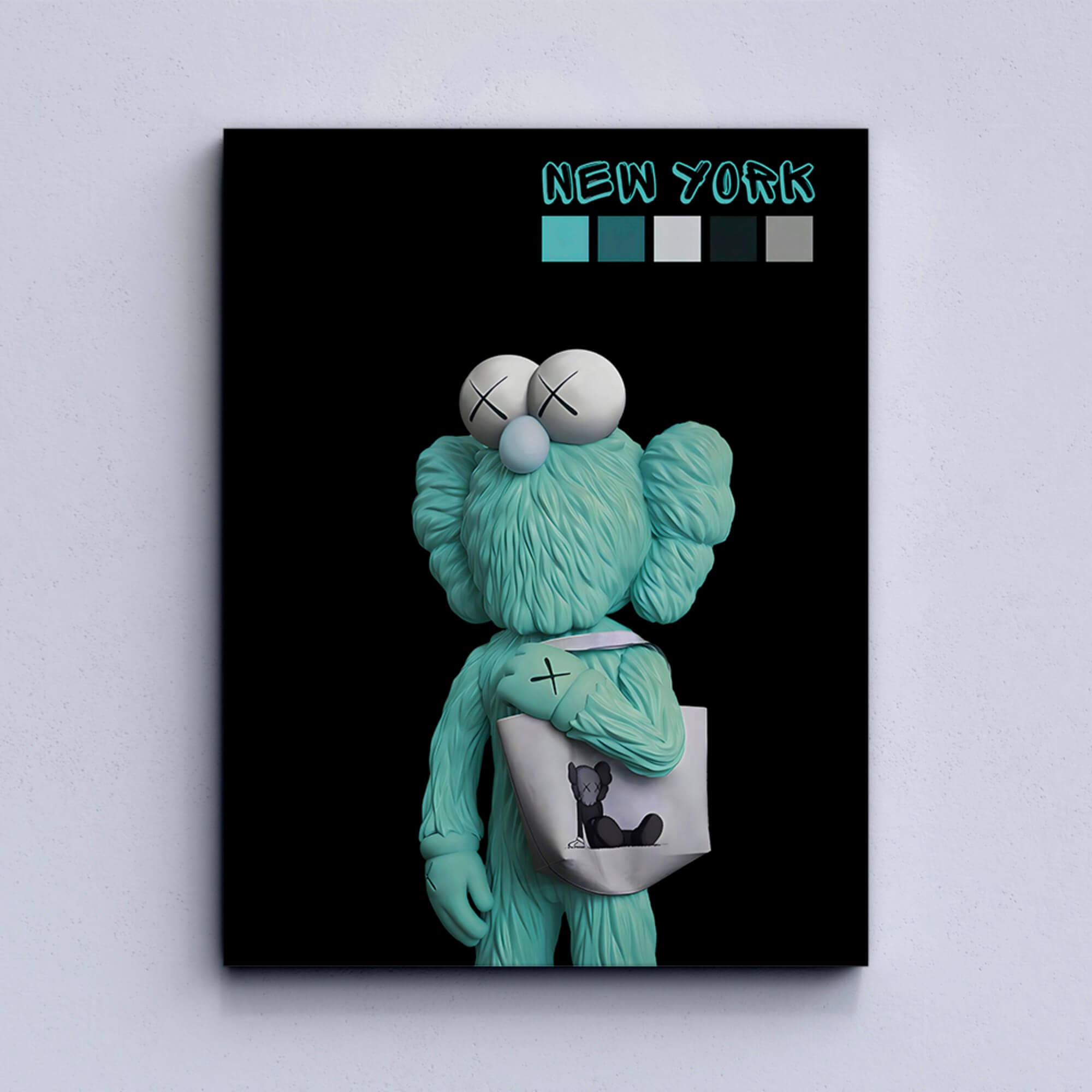 Emerald KAWS trio Canvas Print