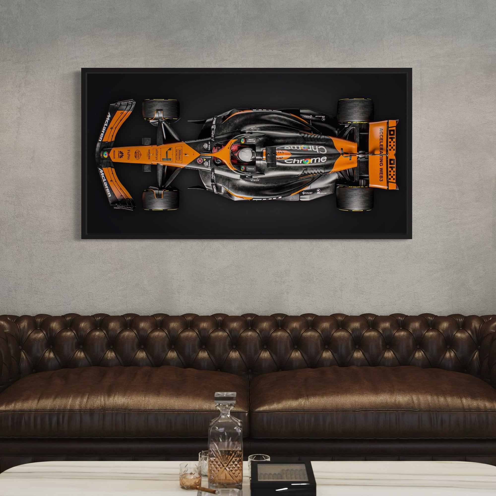 F1 McLaren MCL38  2 - Framed Canvas Wall Art Print