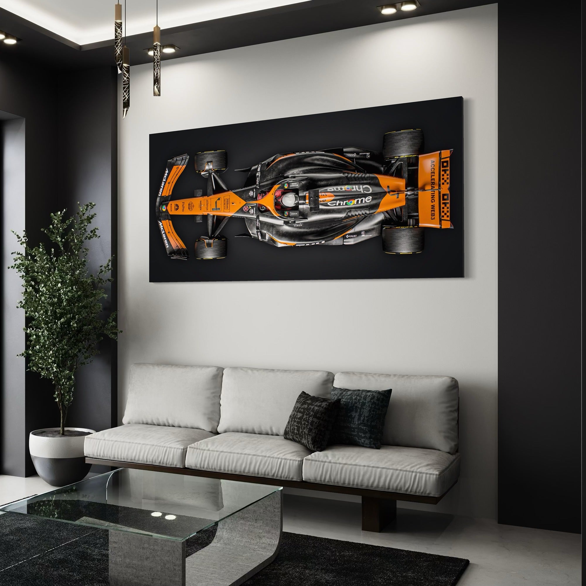 F1 McLaren MCL38  2 - Framed Canvas Wall Art Print