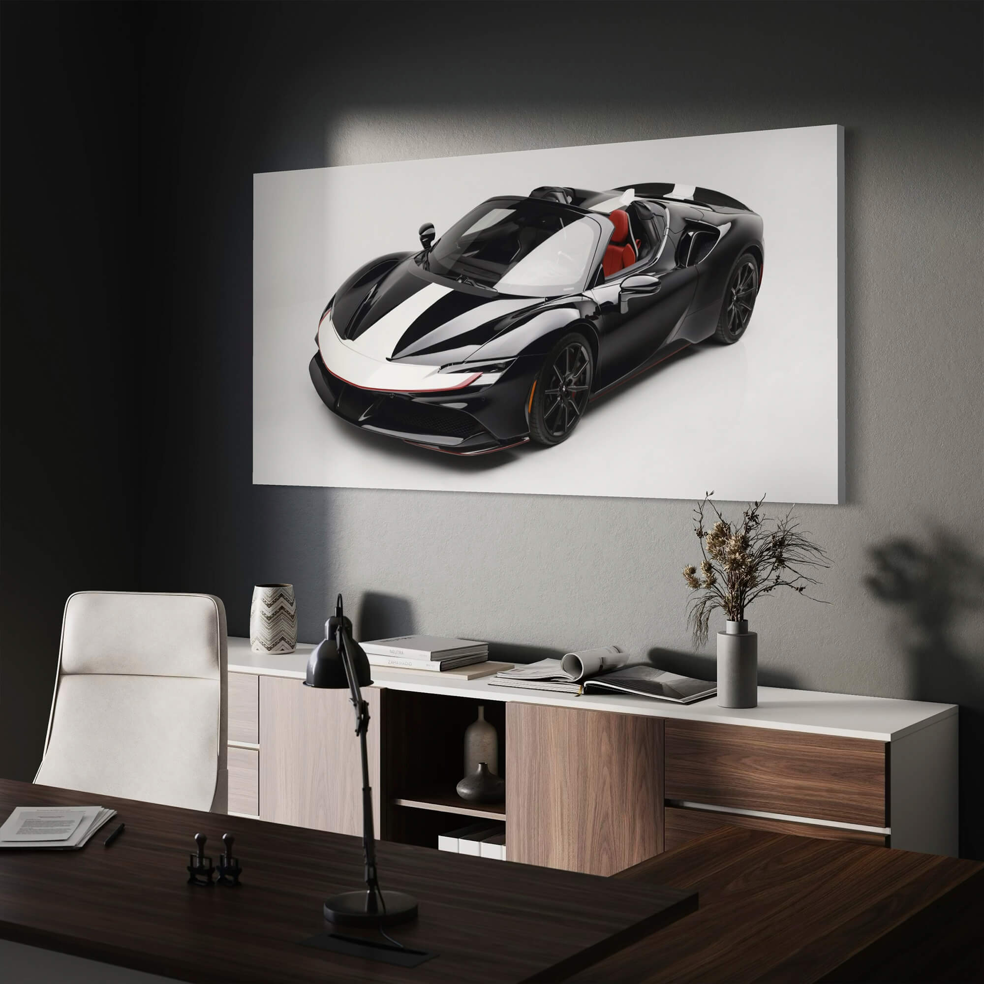 Ferrari SF90 Spider - Framed Canvas Wall Art Print