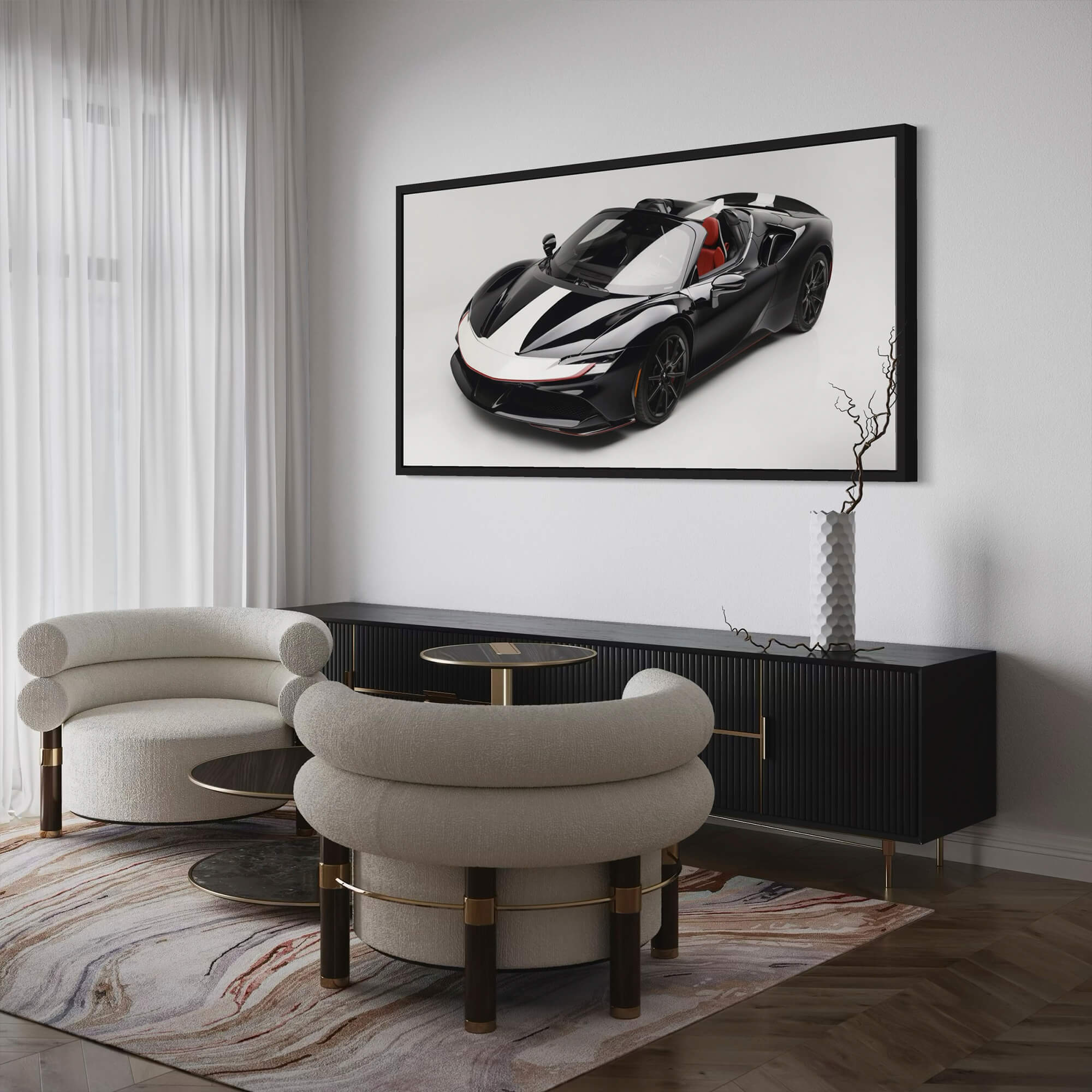 Ferrari SF90 Spider - Framed Canvas Wall Art Print