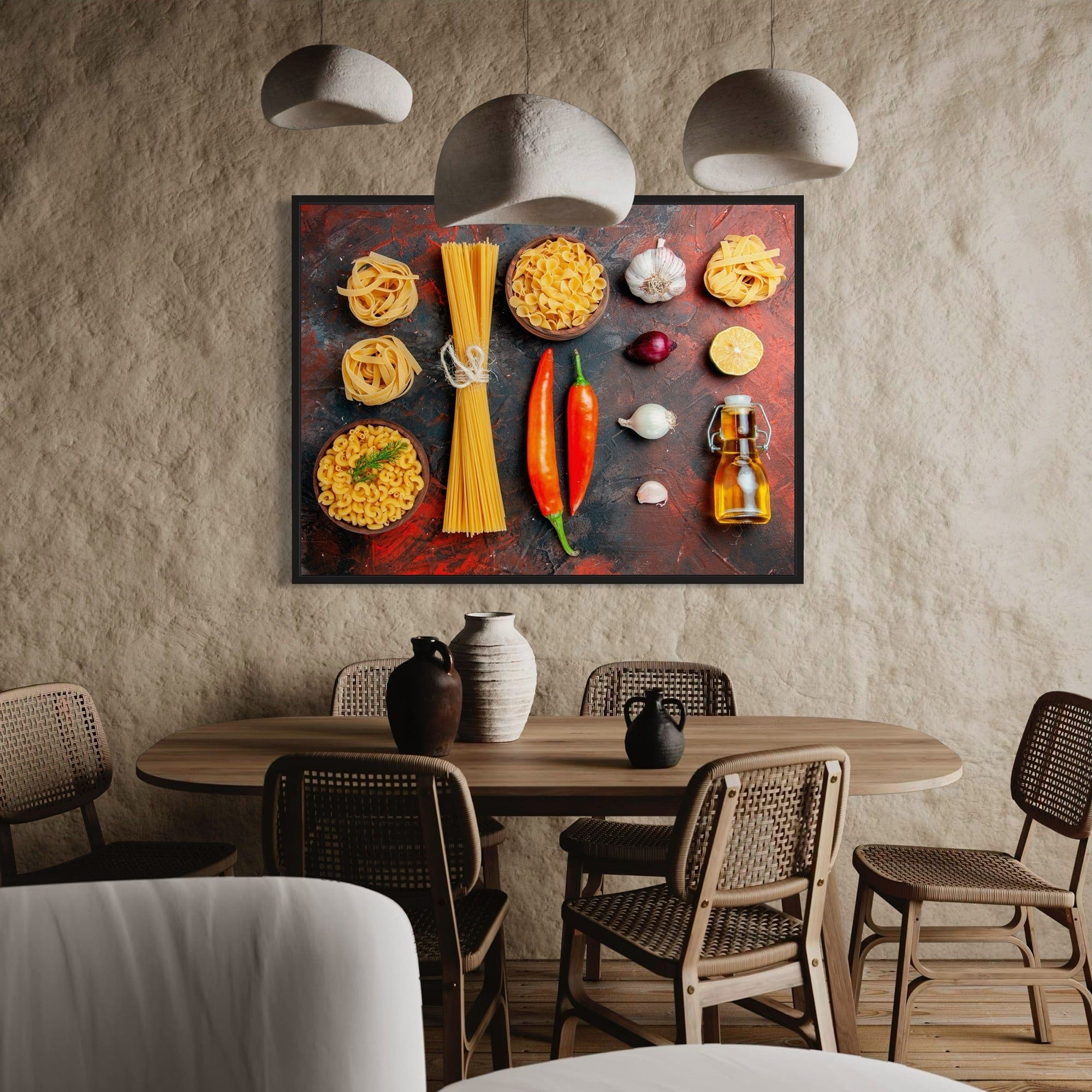 Mediterranean cooking ingredients canvas art
