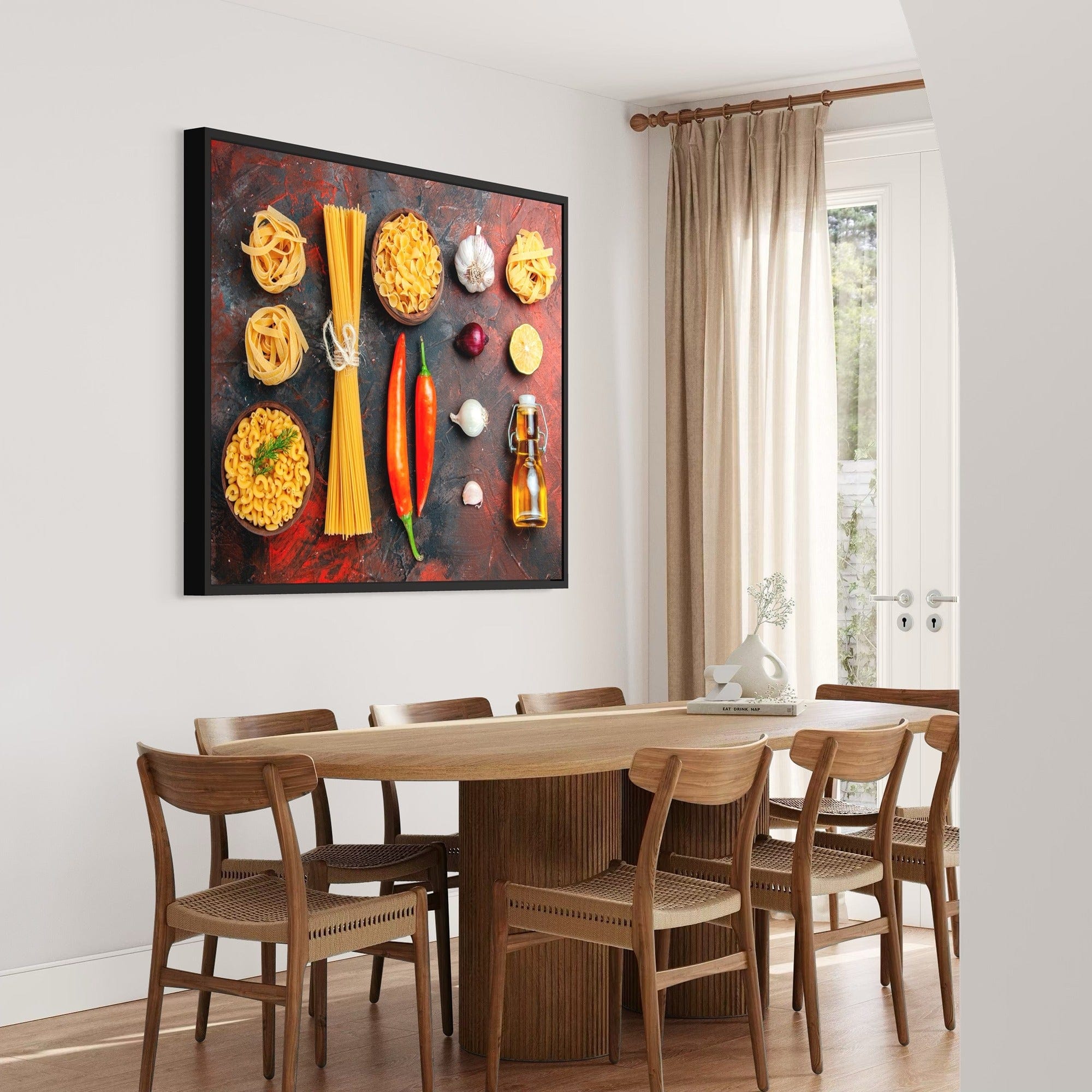Spaghetti bundle and chili canvas for dining room