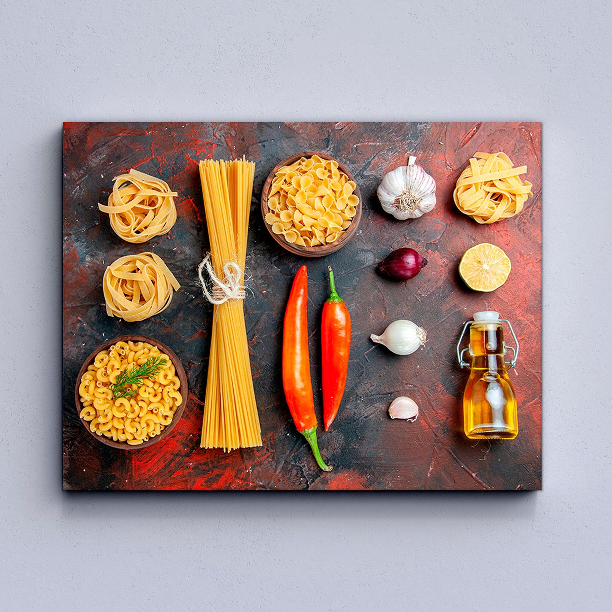 Italian cuisine poster with onions and lemon