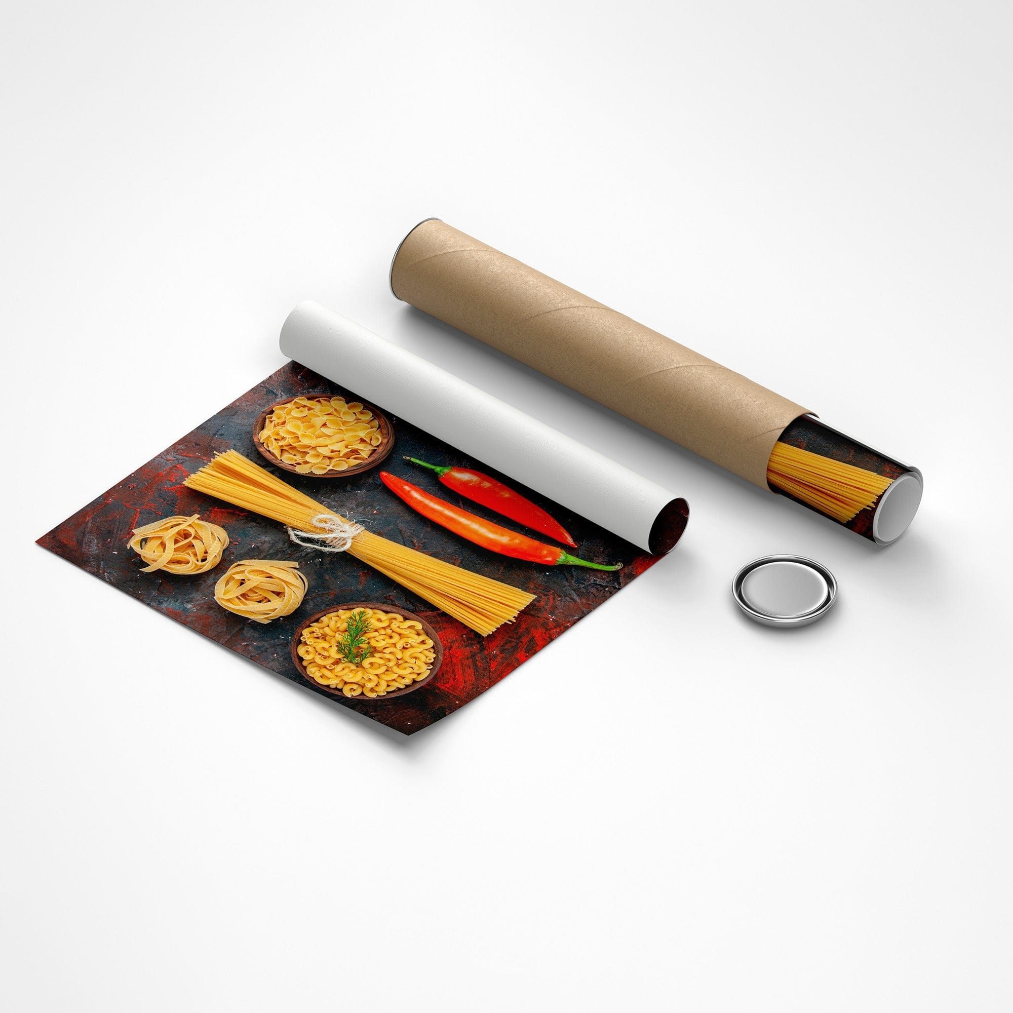 Restaurant wall art Italian pasta composition