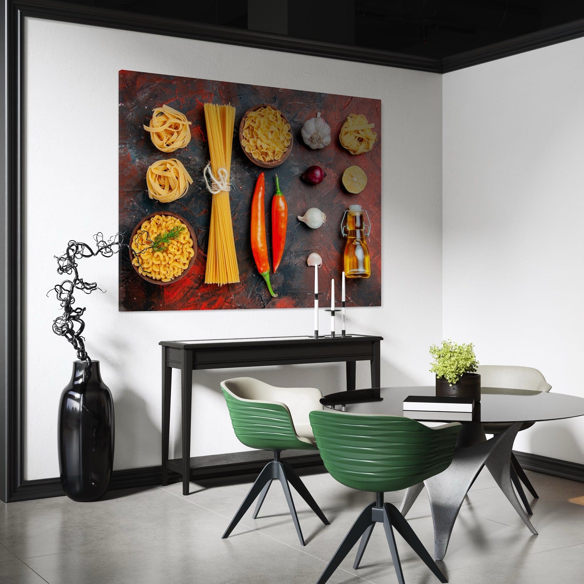 Modern kitchen canvas pasta and spices