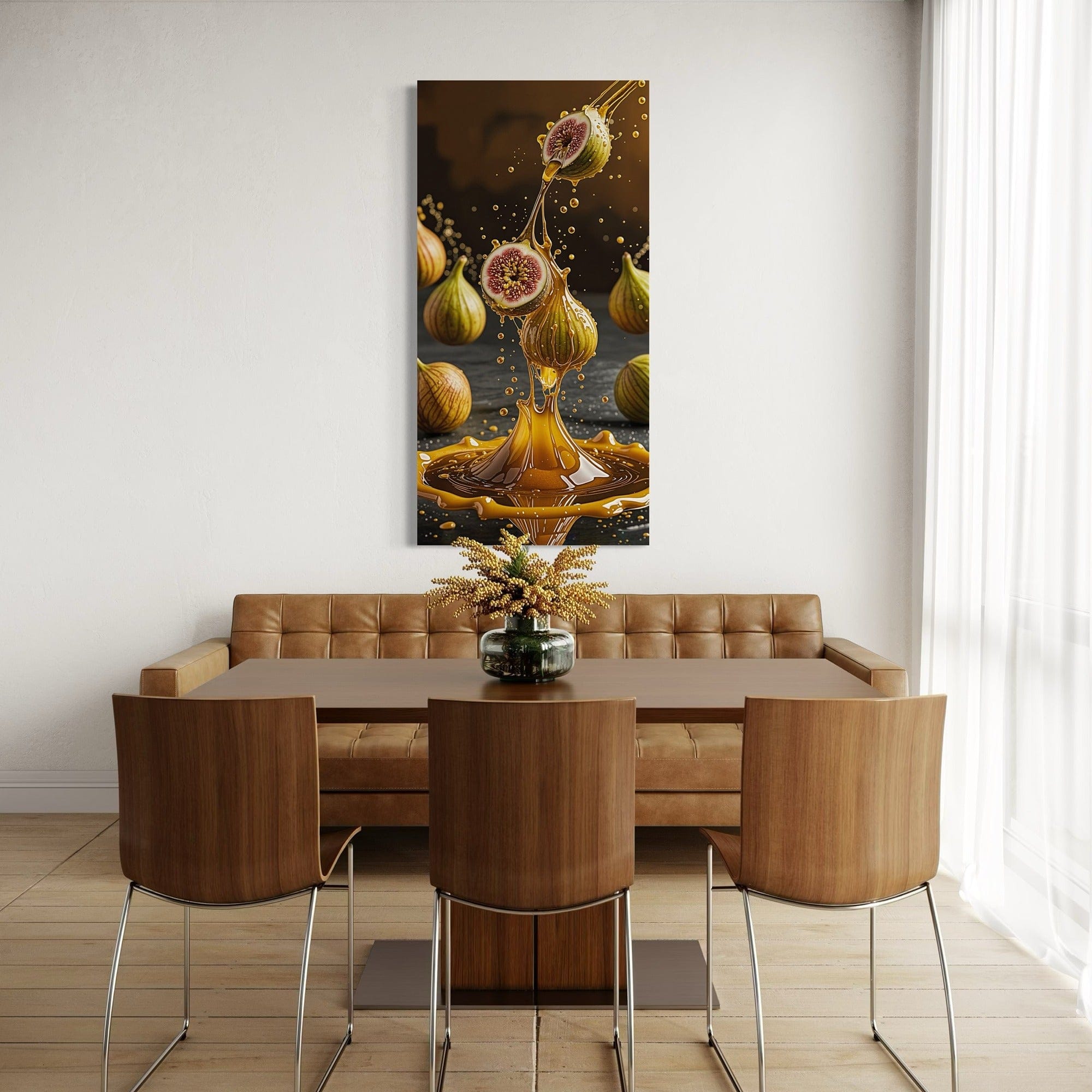 Side angle view of fig honey splash canvas print