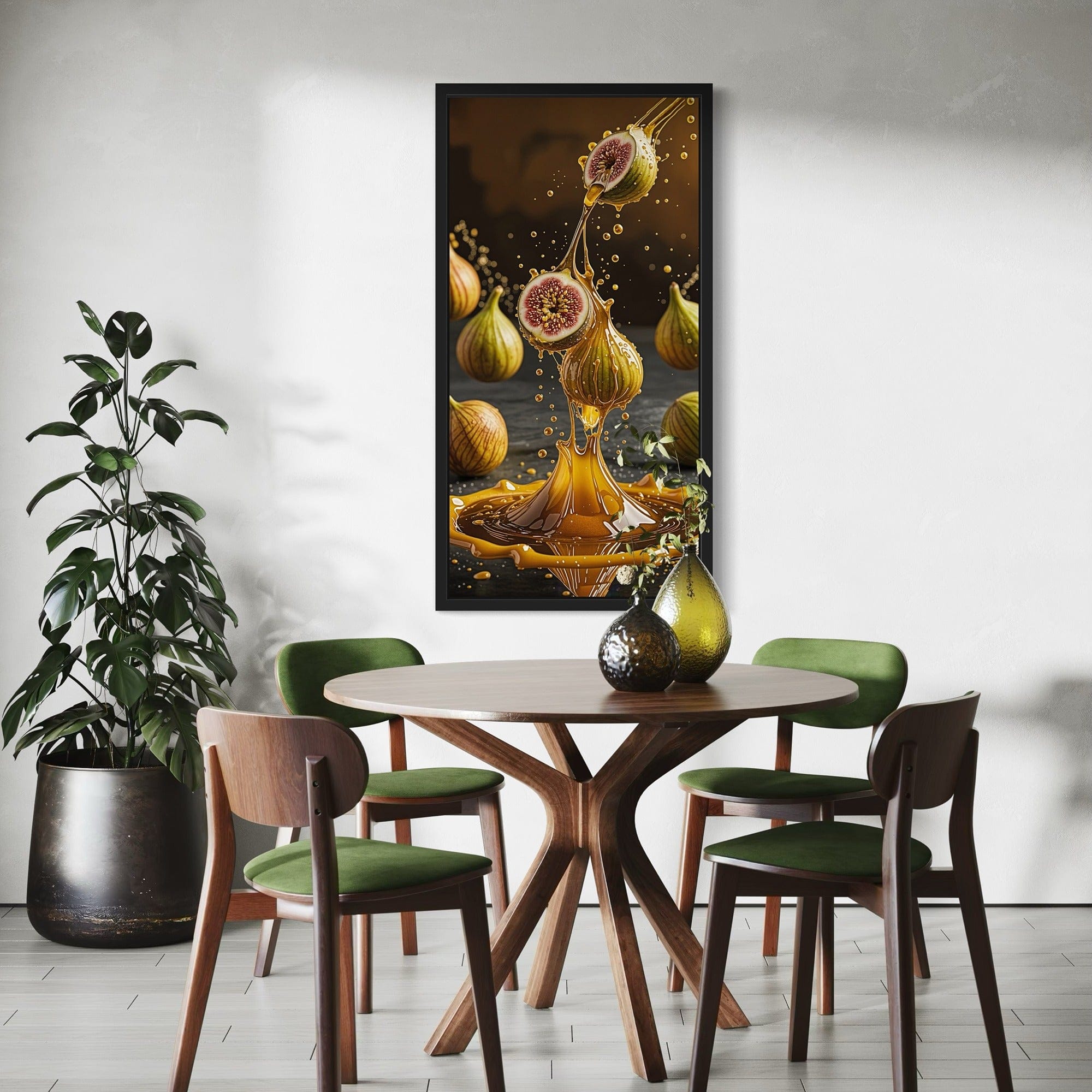 Restaurant décor scene featuring fig and honey canvas