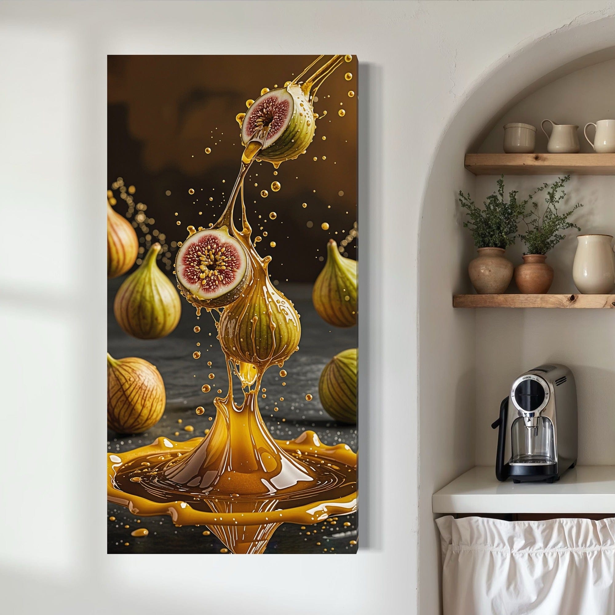 Fig honey splash canvas wall art vertical