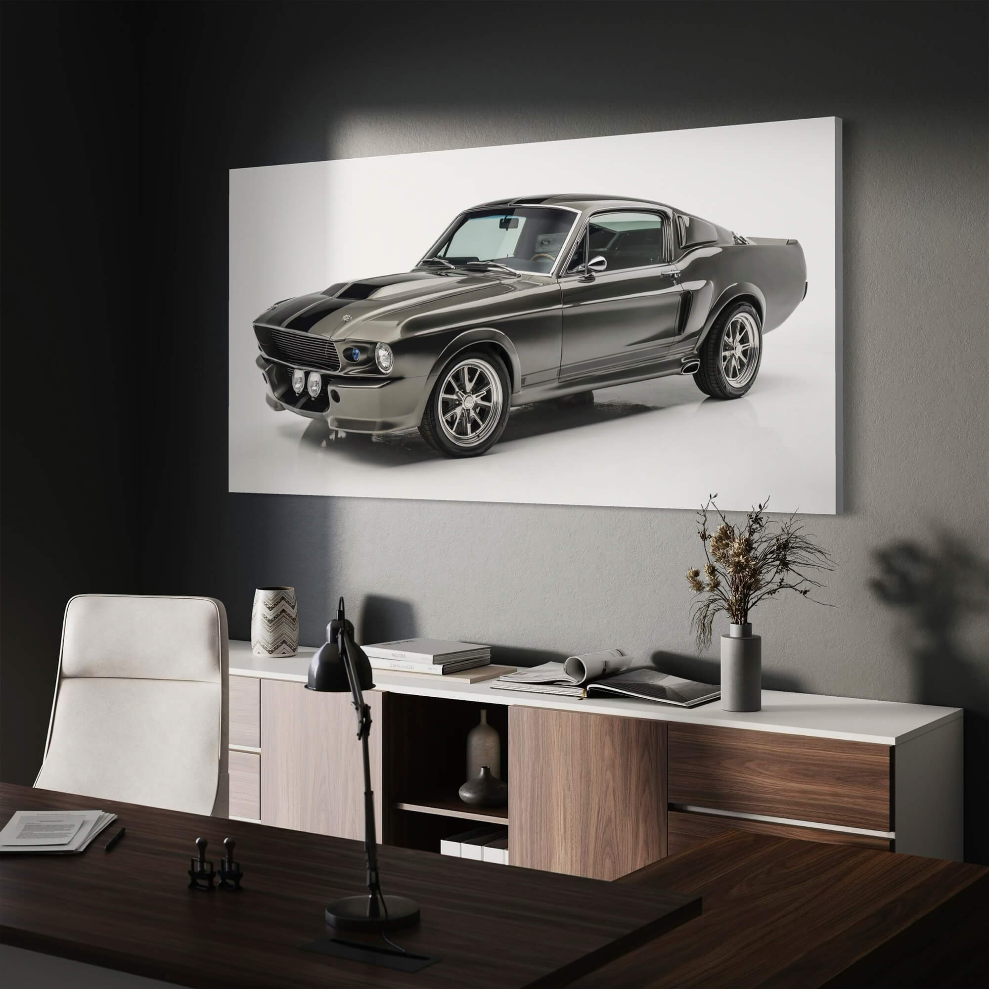 Ford Mustang 1968 Framed Canvas Wall Art Print | Canvas4Walls