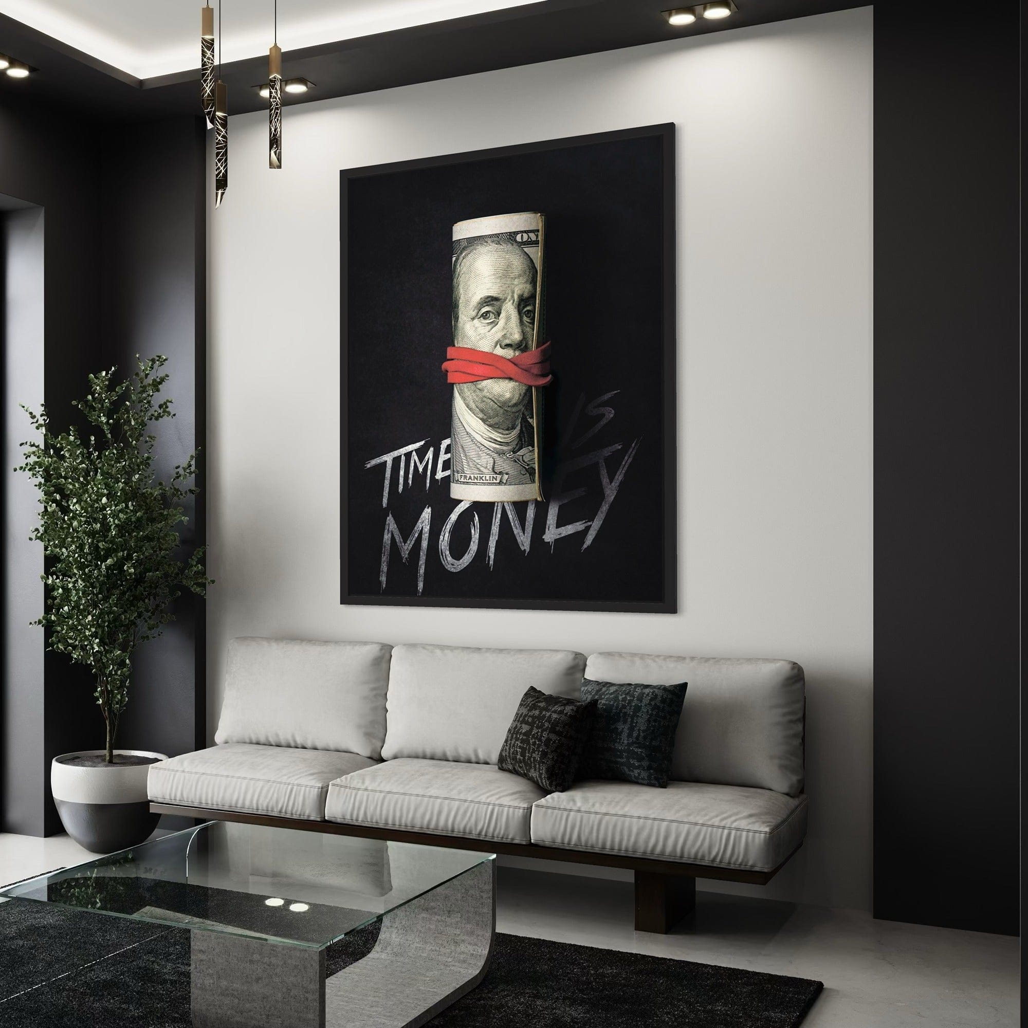 Premium canvas texture and gallery wrap edge finish close up