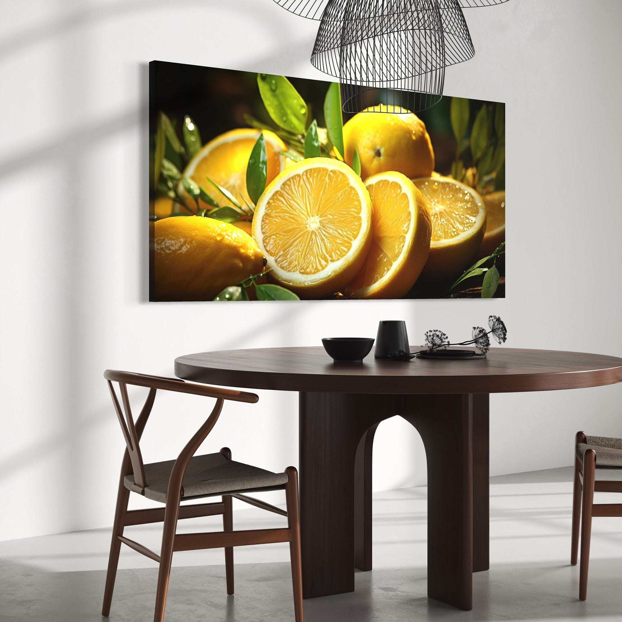 bright yellow kitchen print