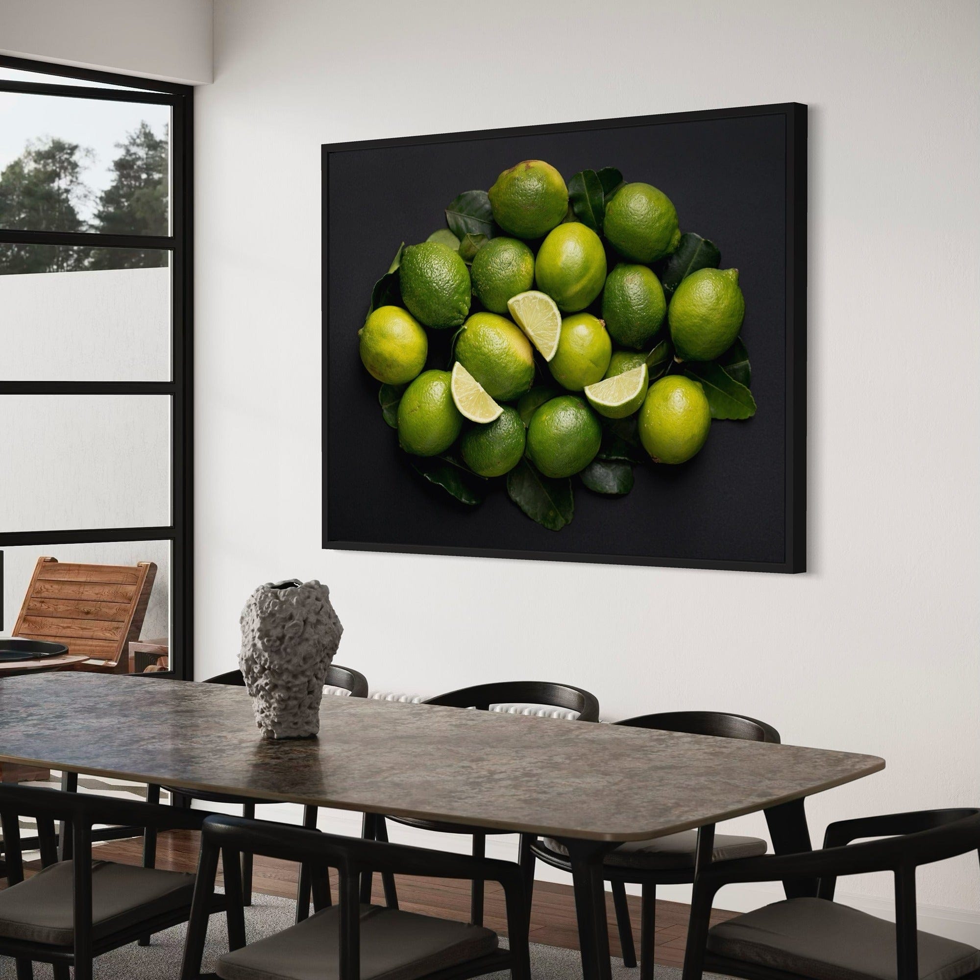 Lime slices close up modern kitchen art