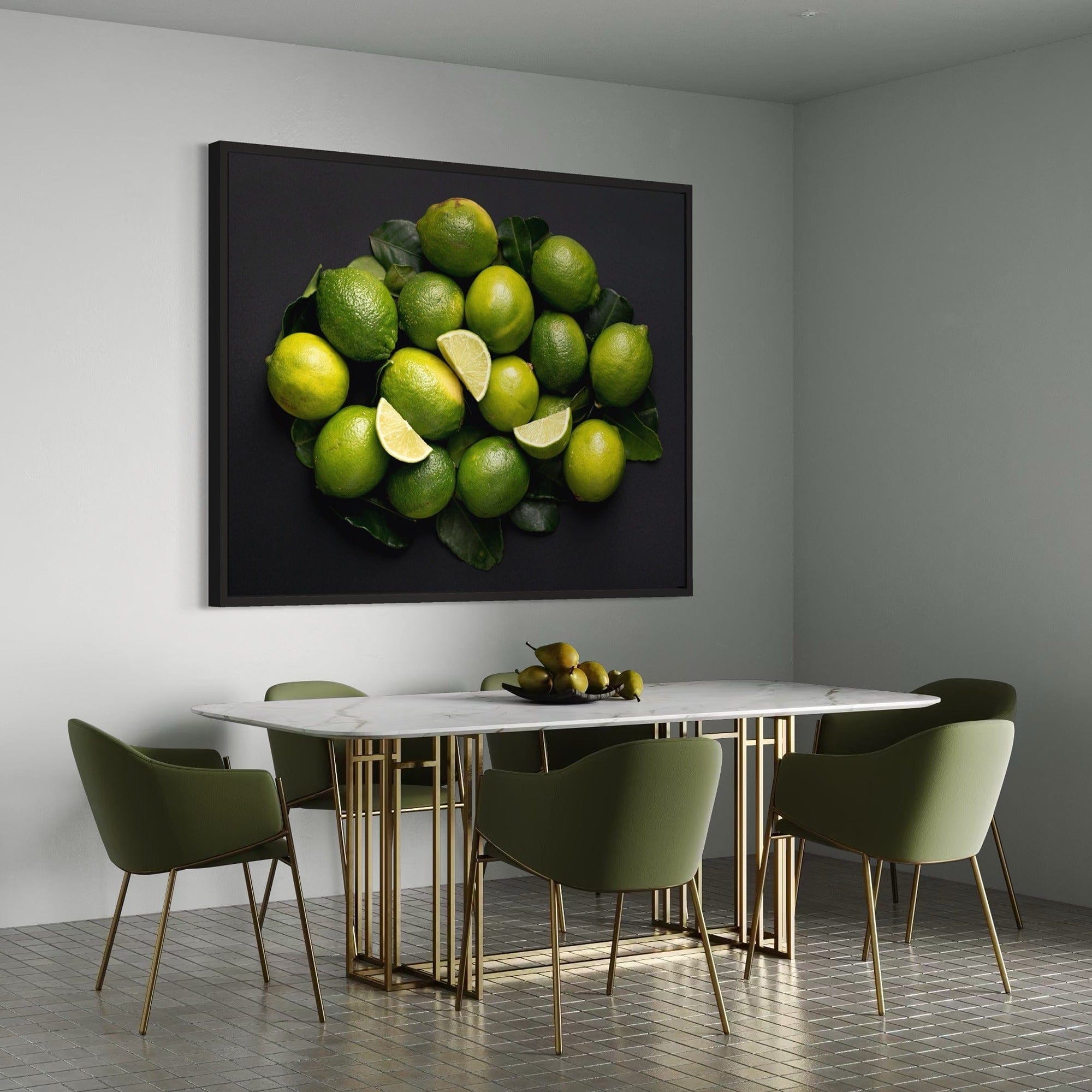 Zesty lime slices canvas for breakfast nook