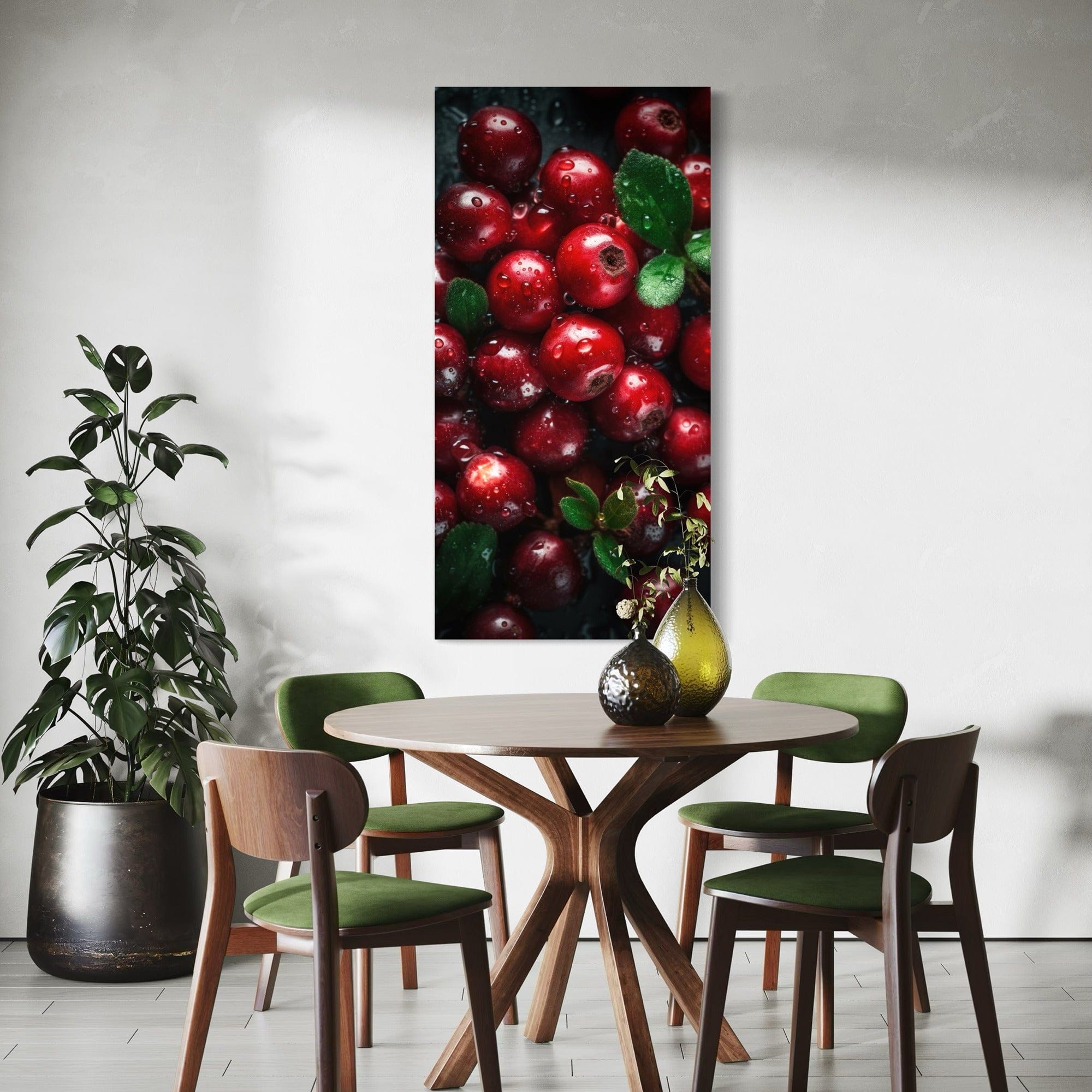 Scandinavian kitchen canvas with red berries