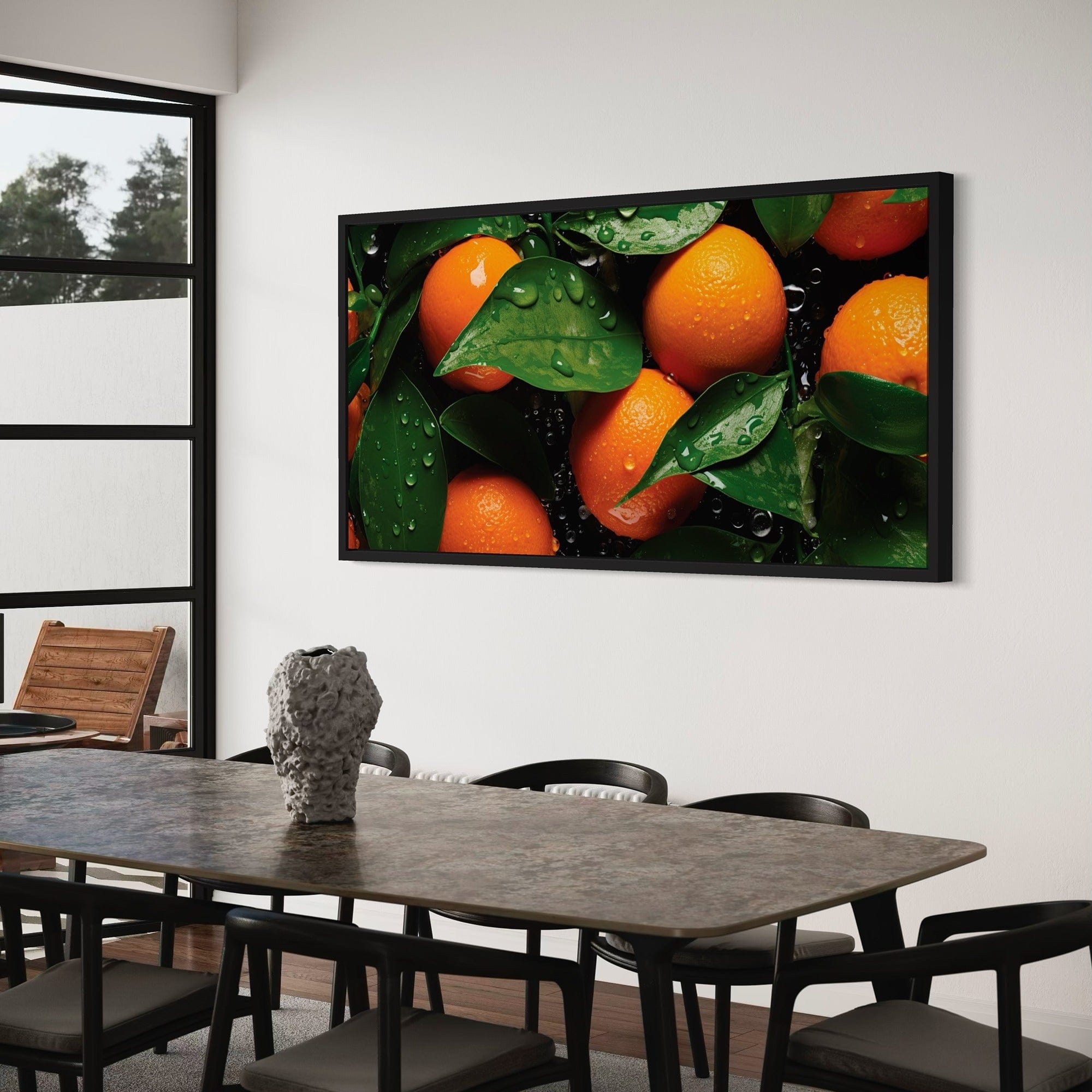 Juicy oranges close up wall picture