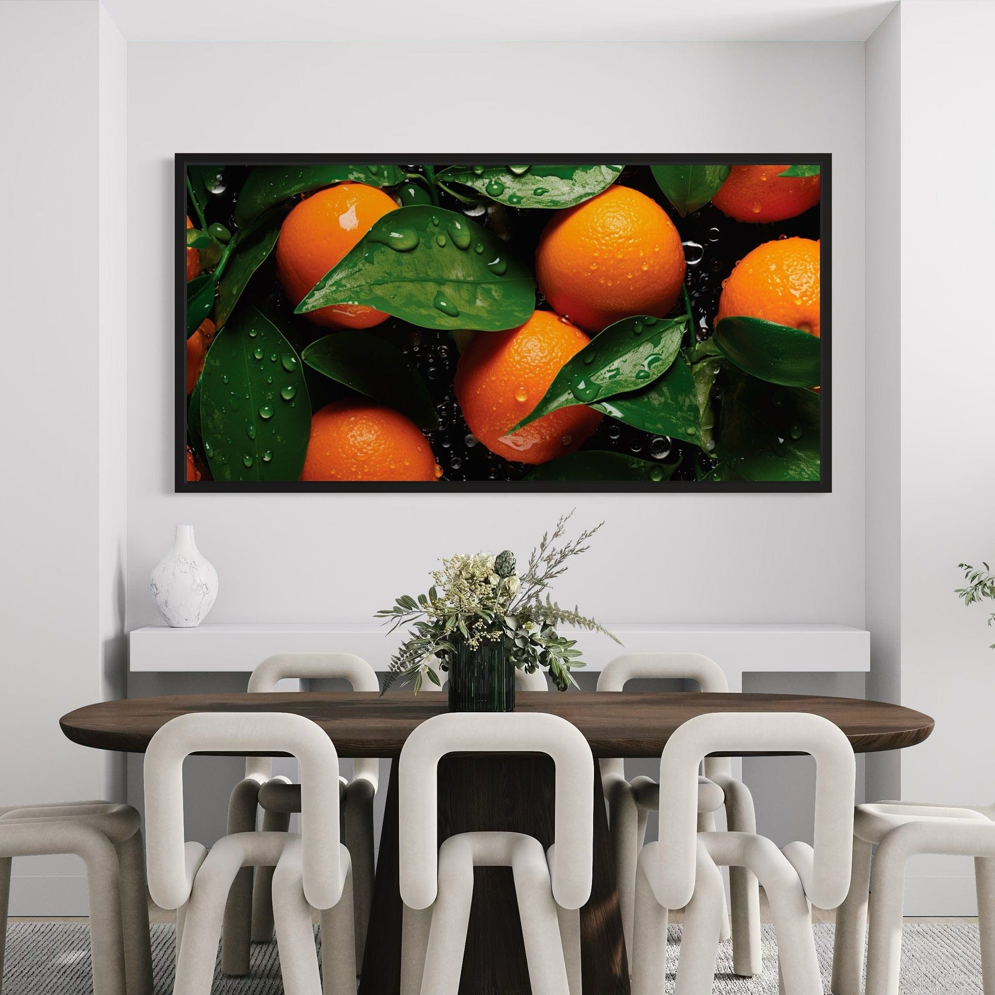 Tropical citrus theme wall art for dining room