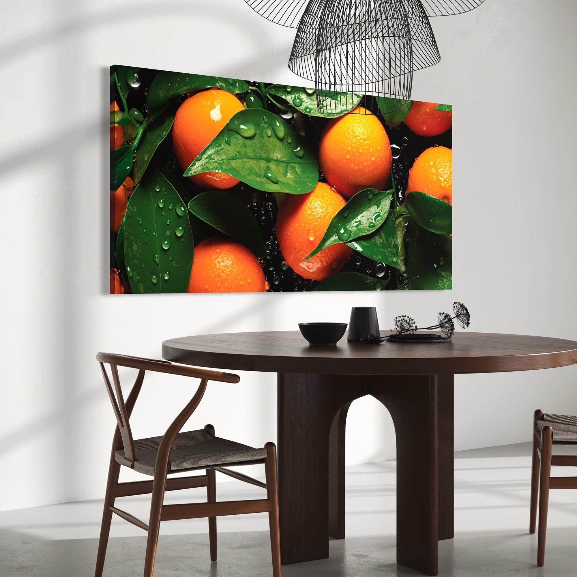 Minimalist black backdrop citrus wall art