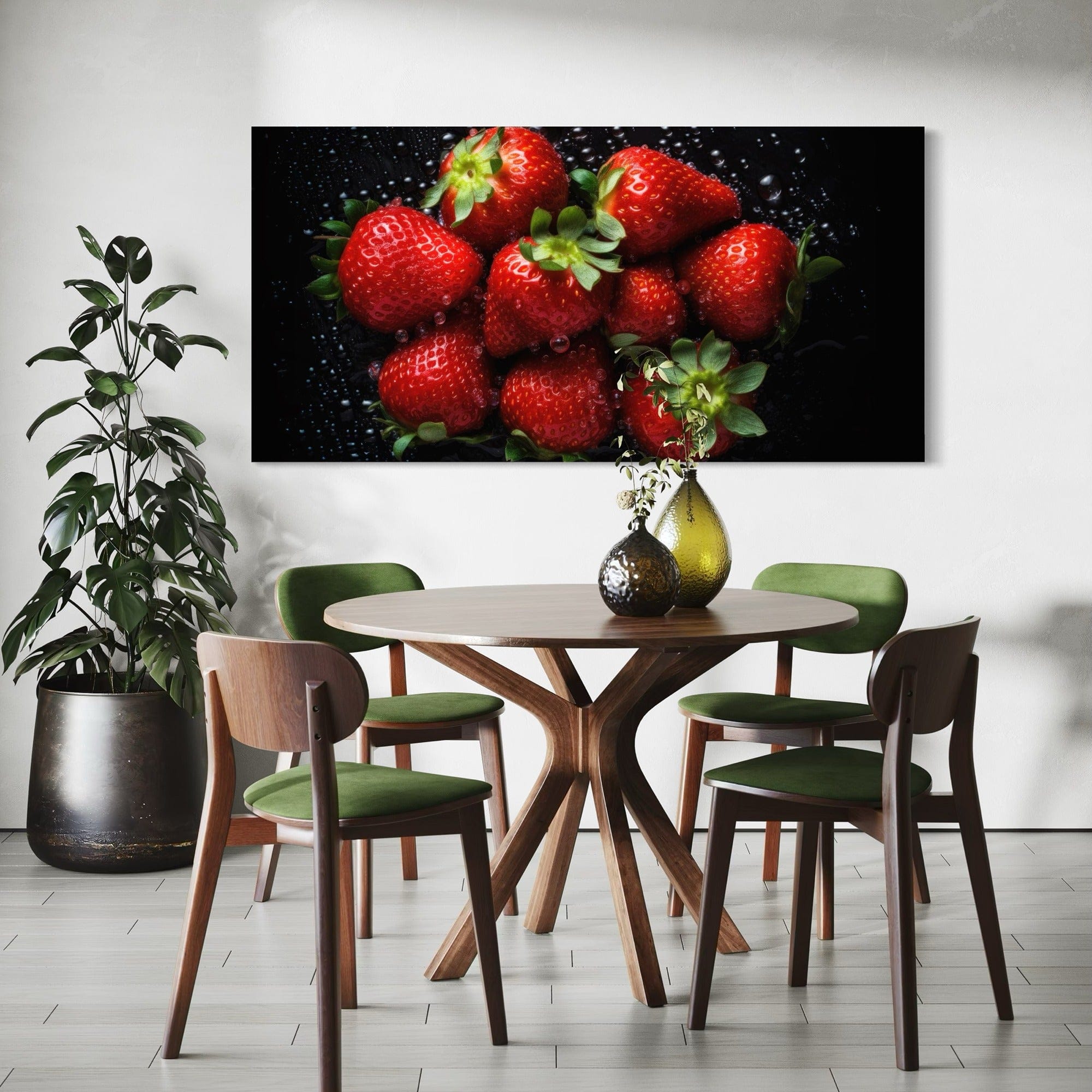 Modern kitchen decor strawberry close up print