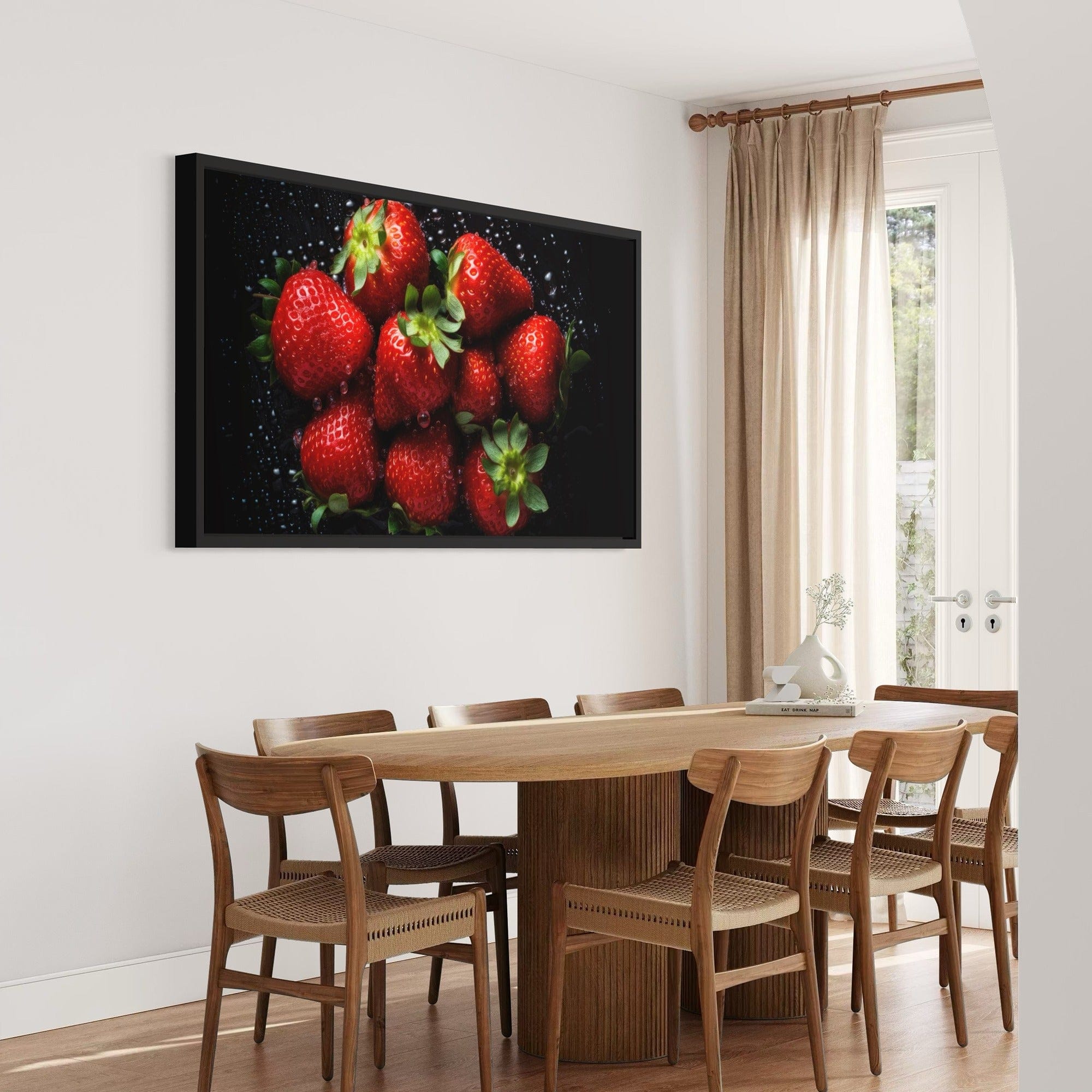 Dessert bar decor strawberry canvas picture