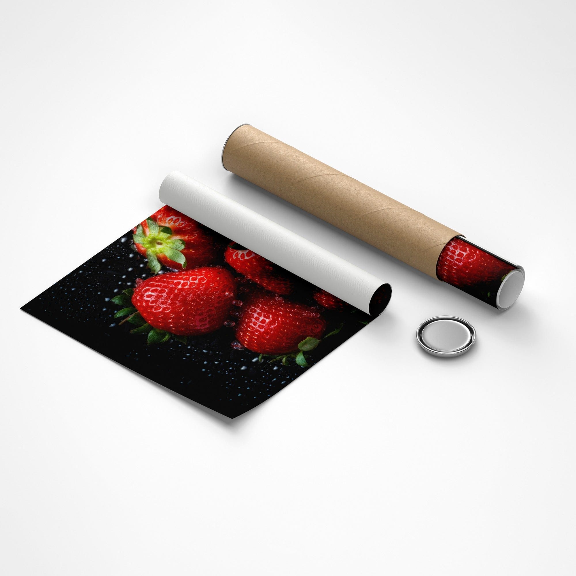 Contemporary fruit canvas red strawberries decor