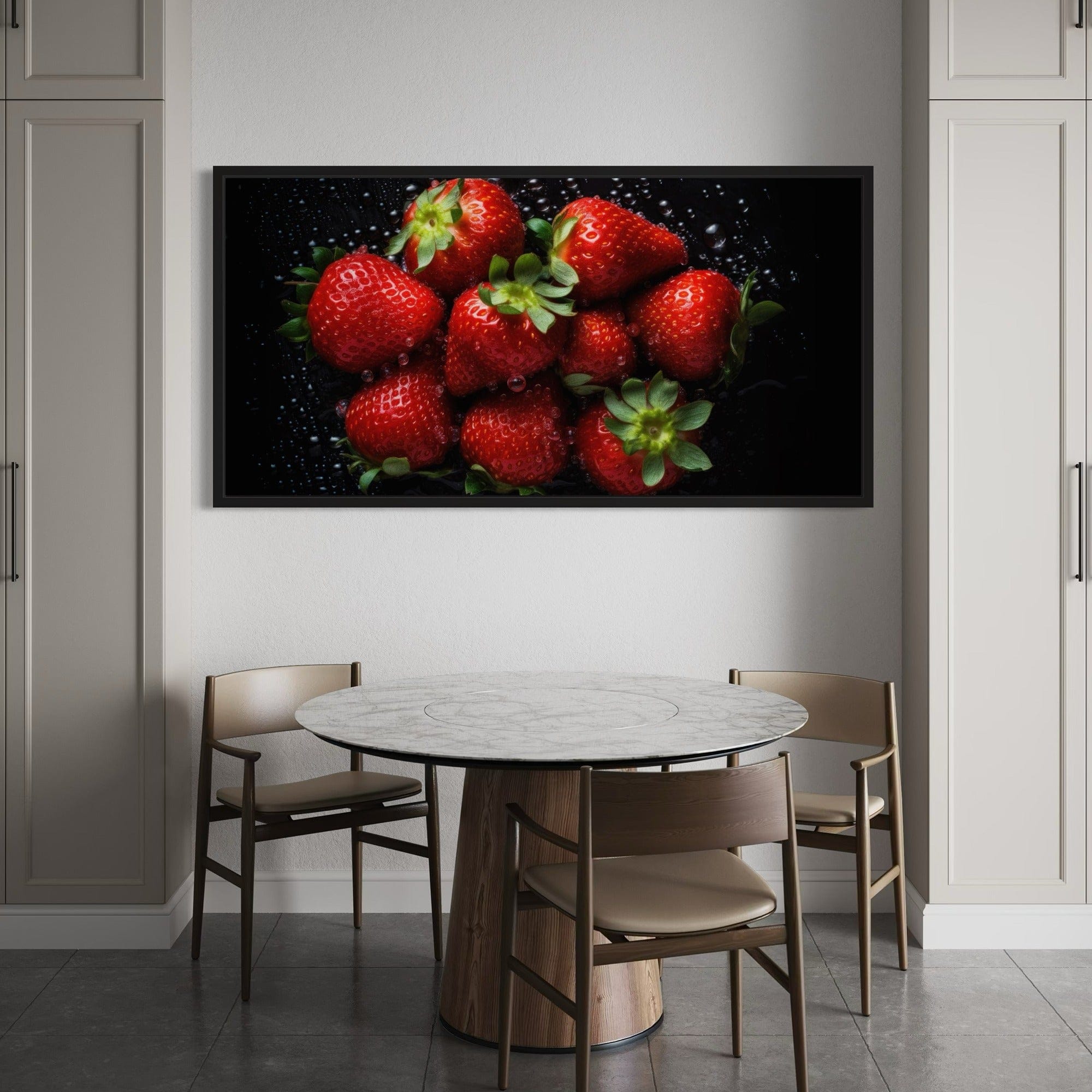 Fresh produce strawberry artwork for restaurant