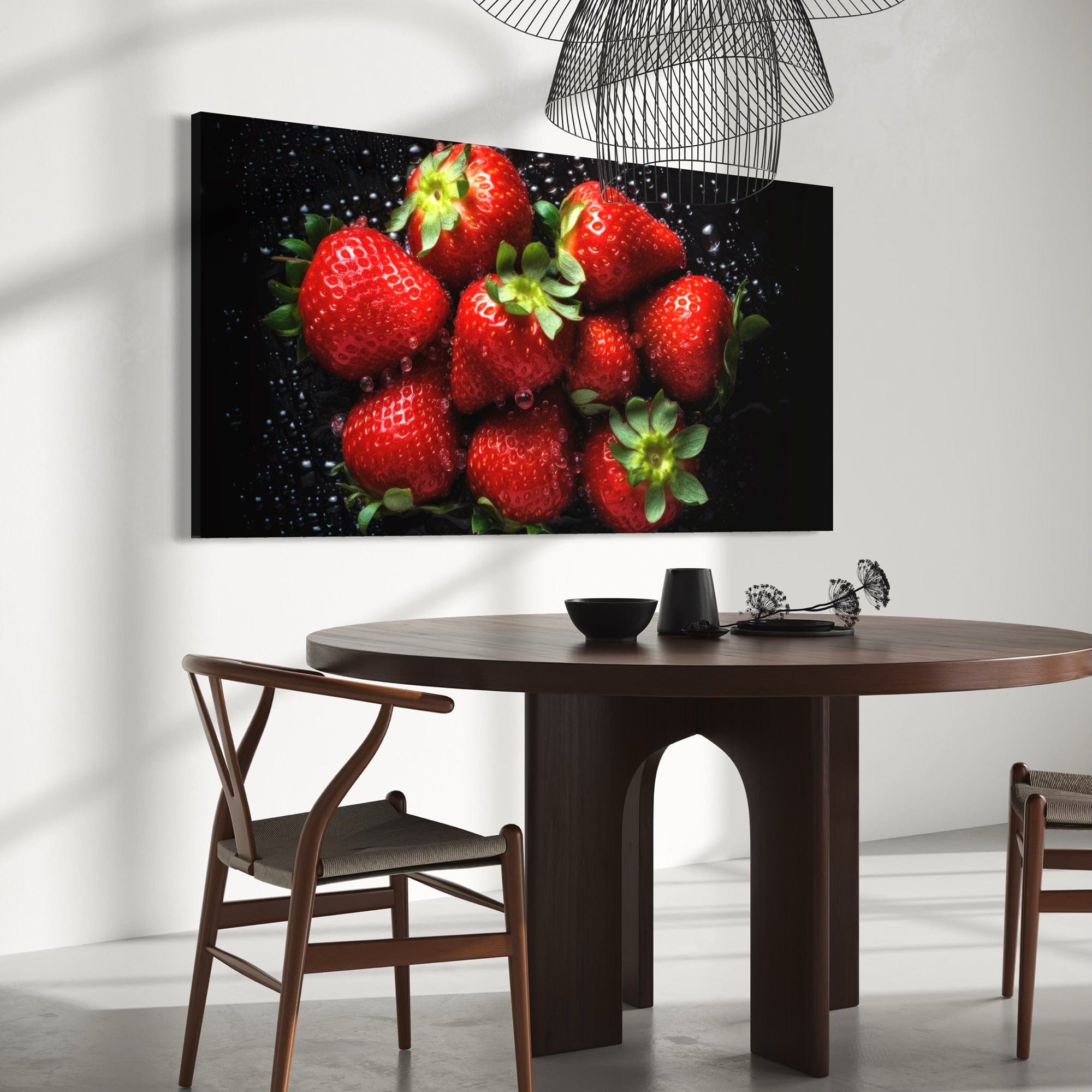 High contrast berry wall art modern home