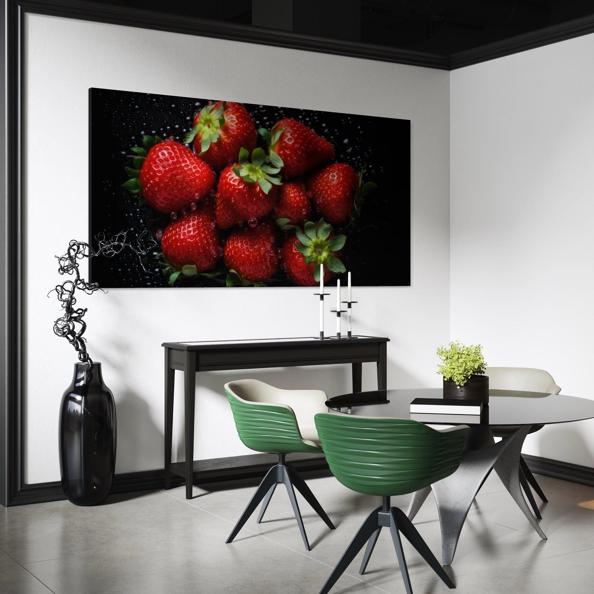 Strawberry still life canvas for cafe interior