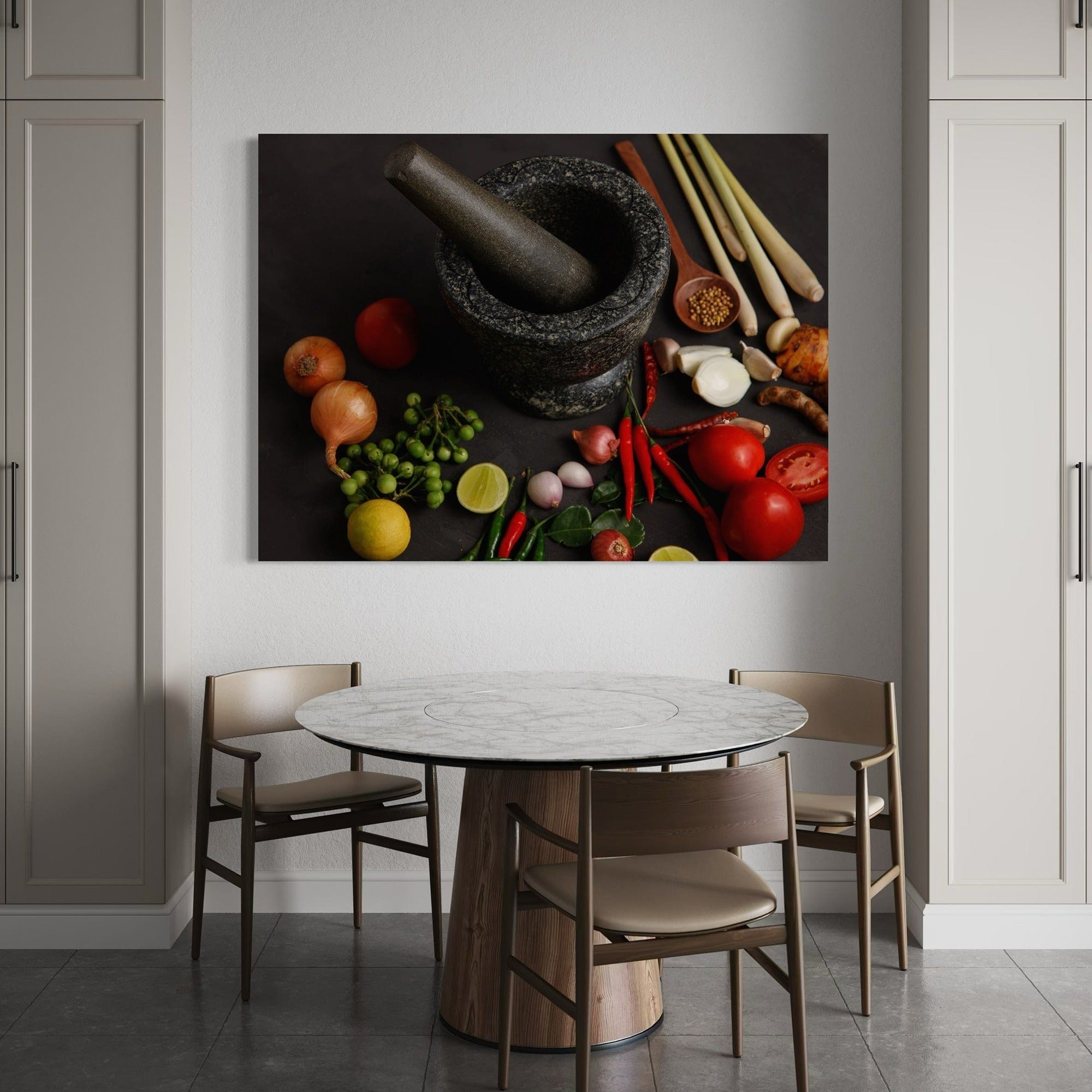 Lemongrass garlic lime and tomatoes wall art
