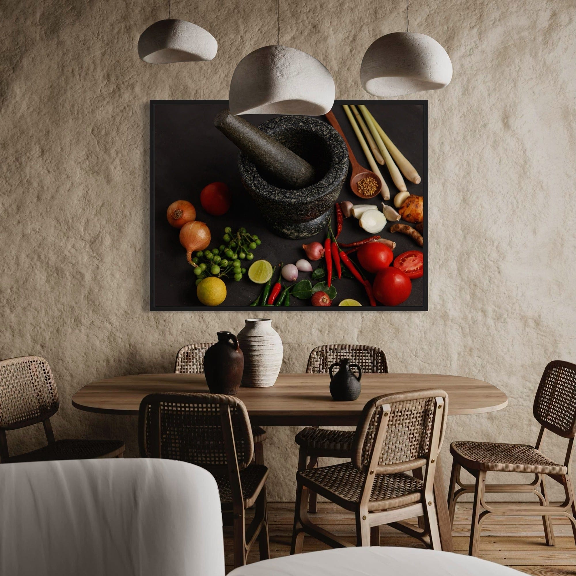 Farmhouse kitchen canvas with fresh vegetables