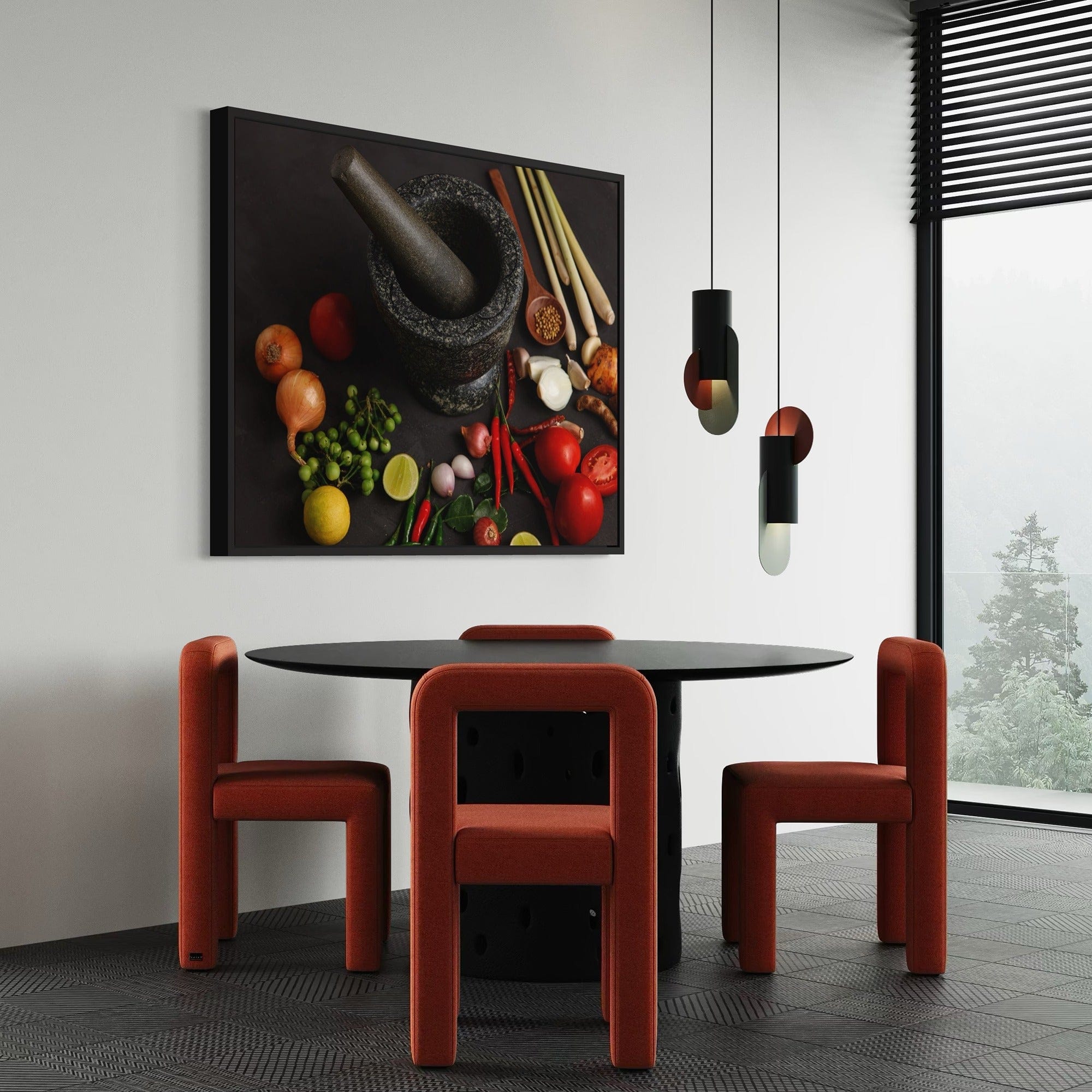 Natural ingredients food art black background