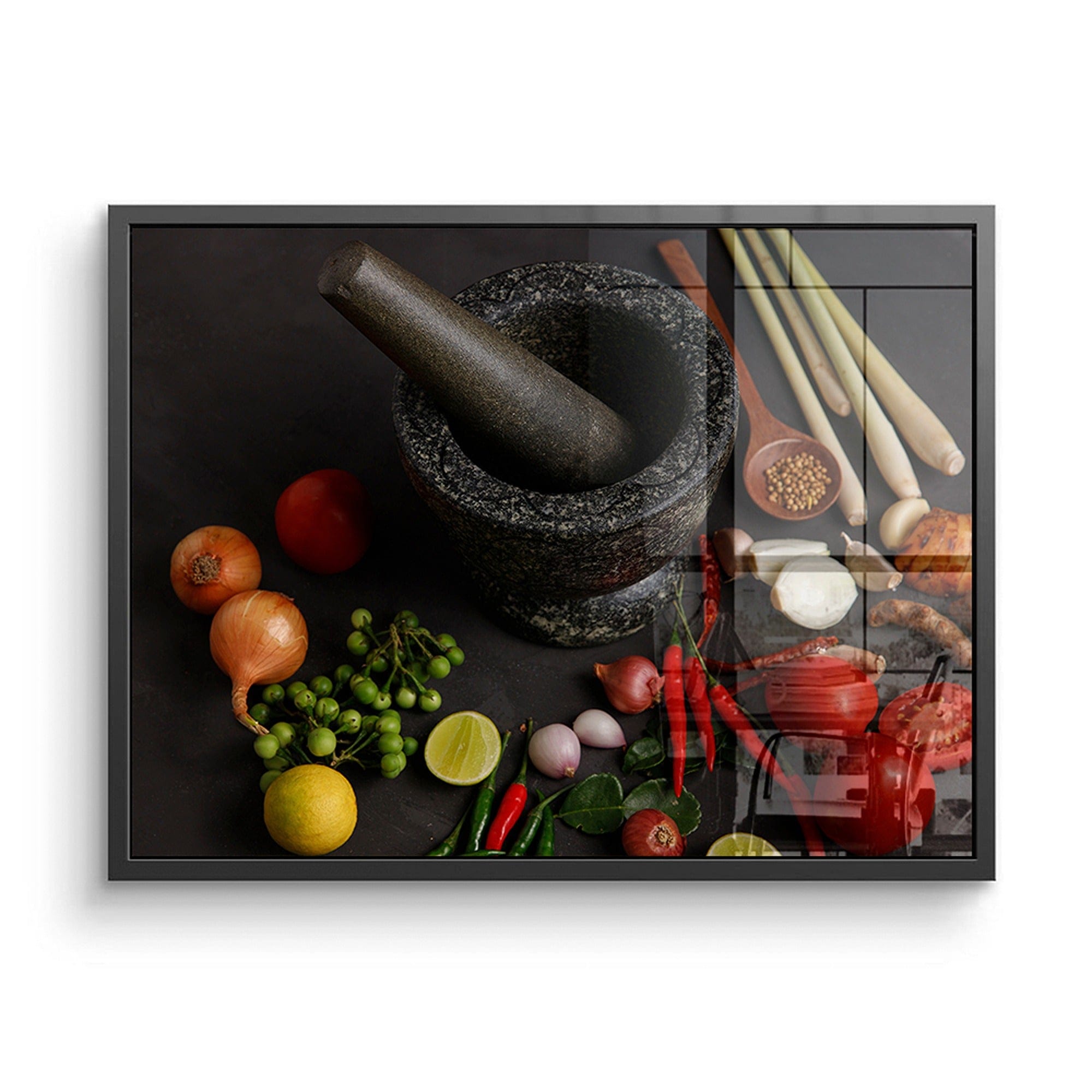 Thai cooking ingredients canvas print with chili
