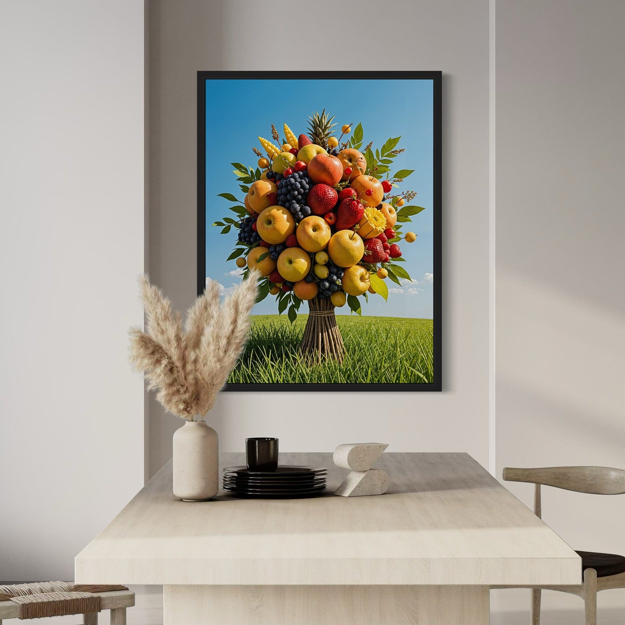 Bright fruit centerpiece canvas for breakfast nook