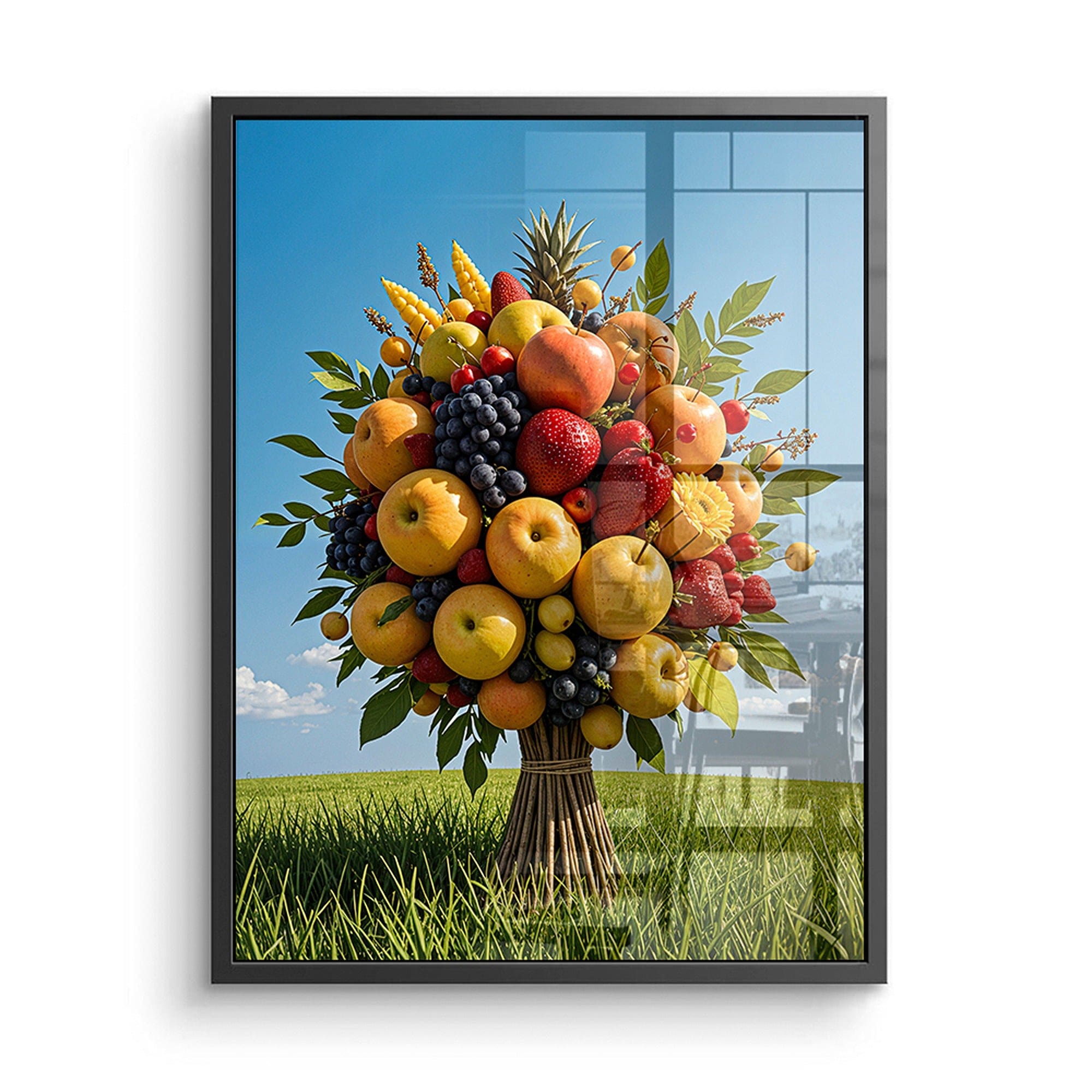Healthy food themed wall art fruit tree