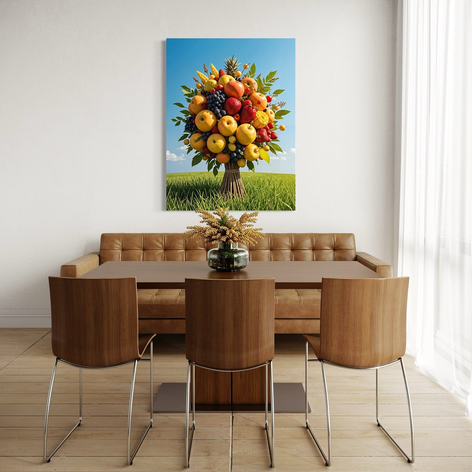 Country style fruit tree poster for kitchen