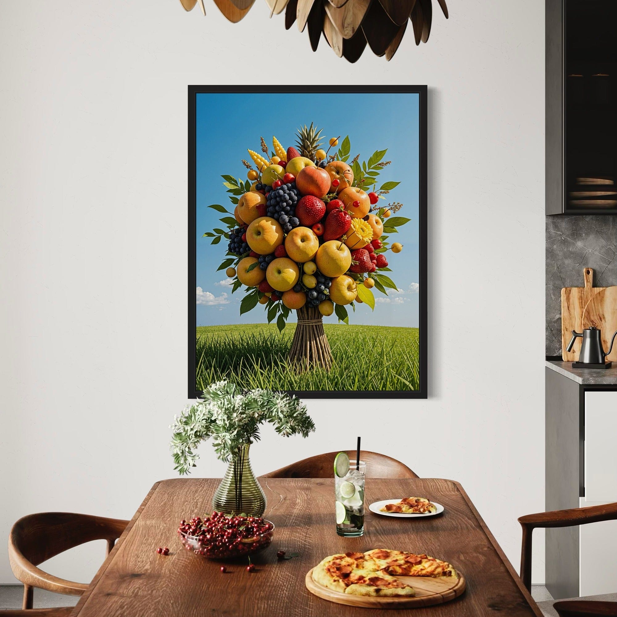 Dining room wall art colorful fruit cluster