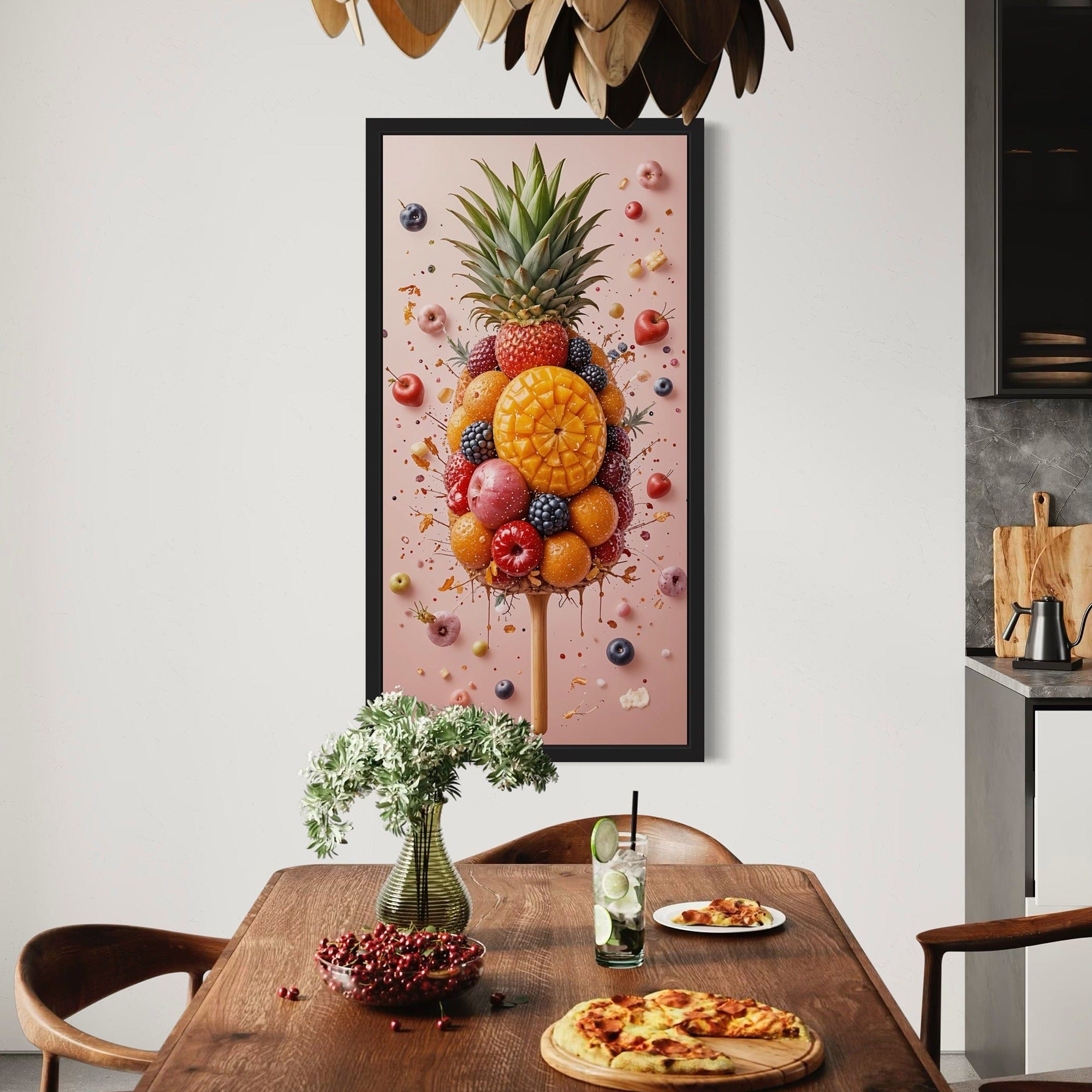 Vibrant tropical fruits kitchen wall picture