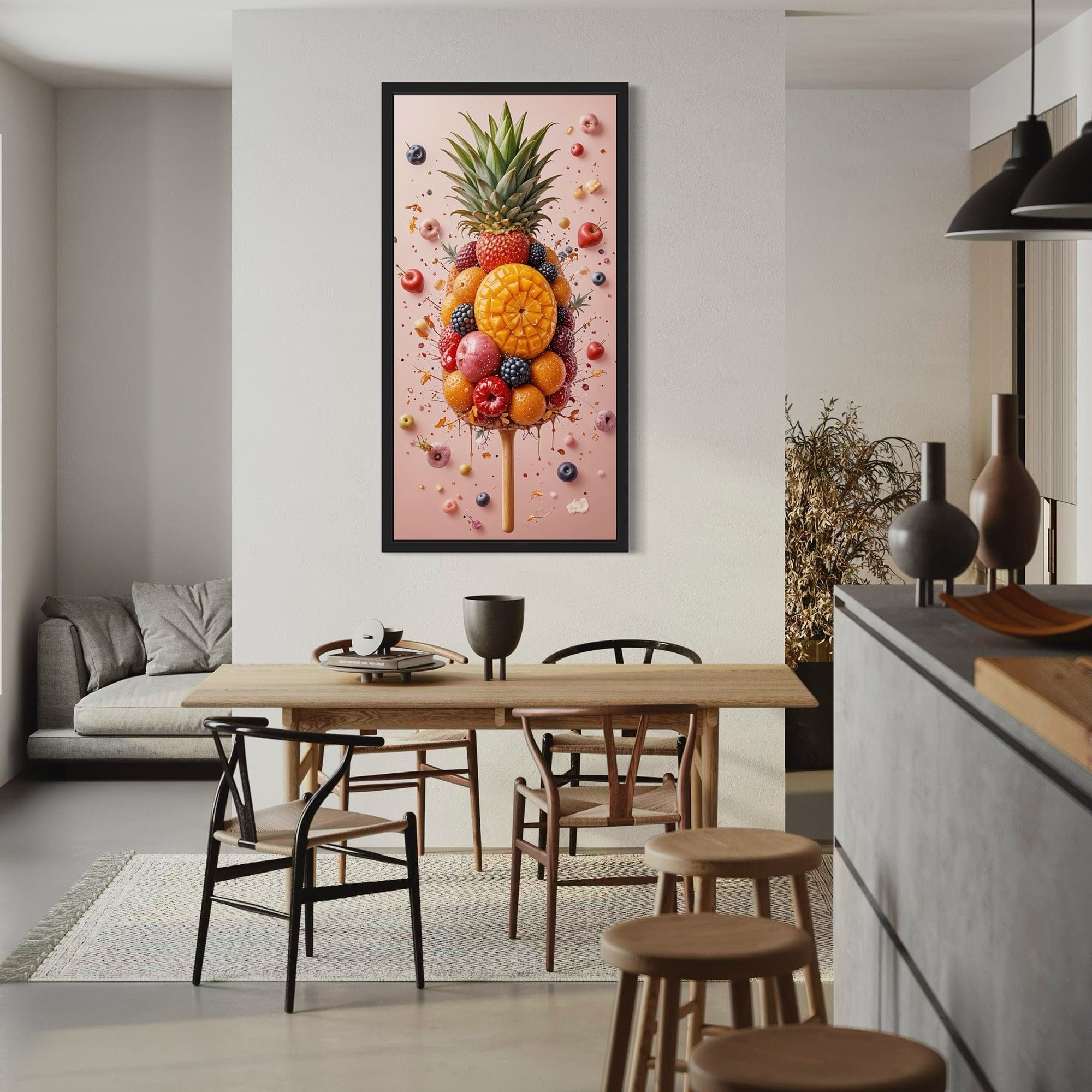 Fun fruity popsicle poster for smoothie bar