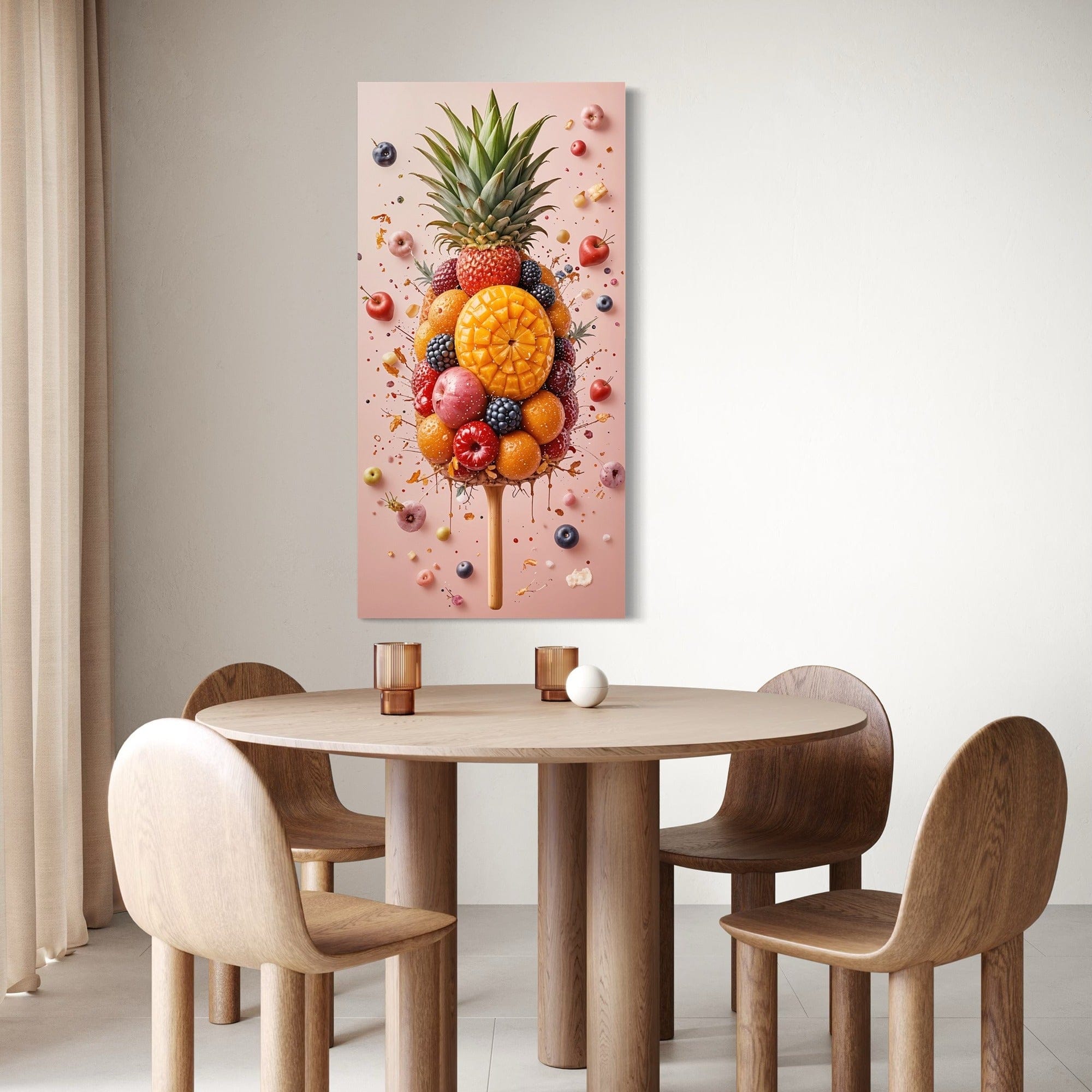 Contemporary fruit splash photography style