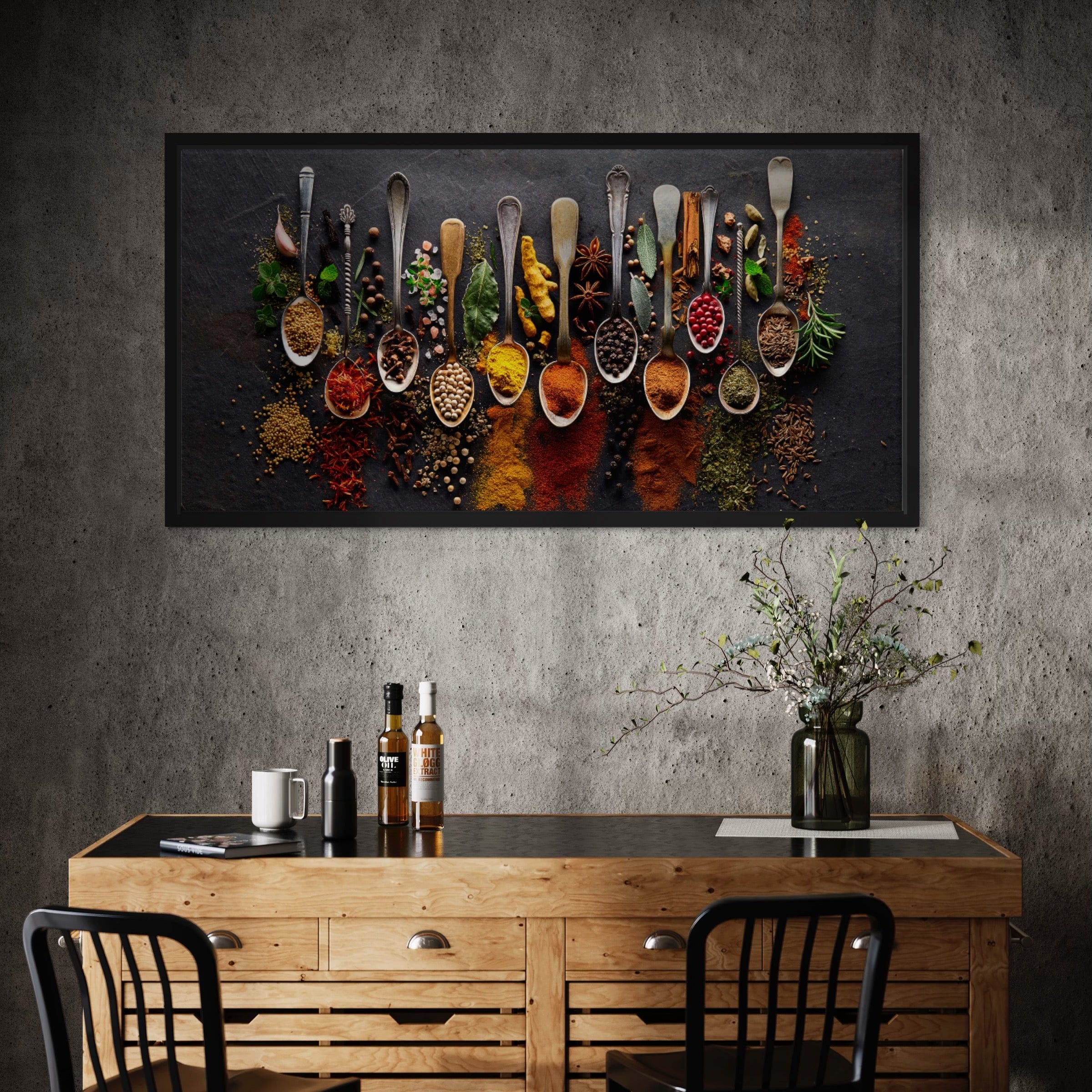 Harmony Of Spices Grey Canvas