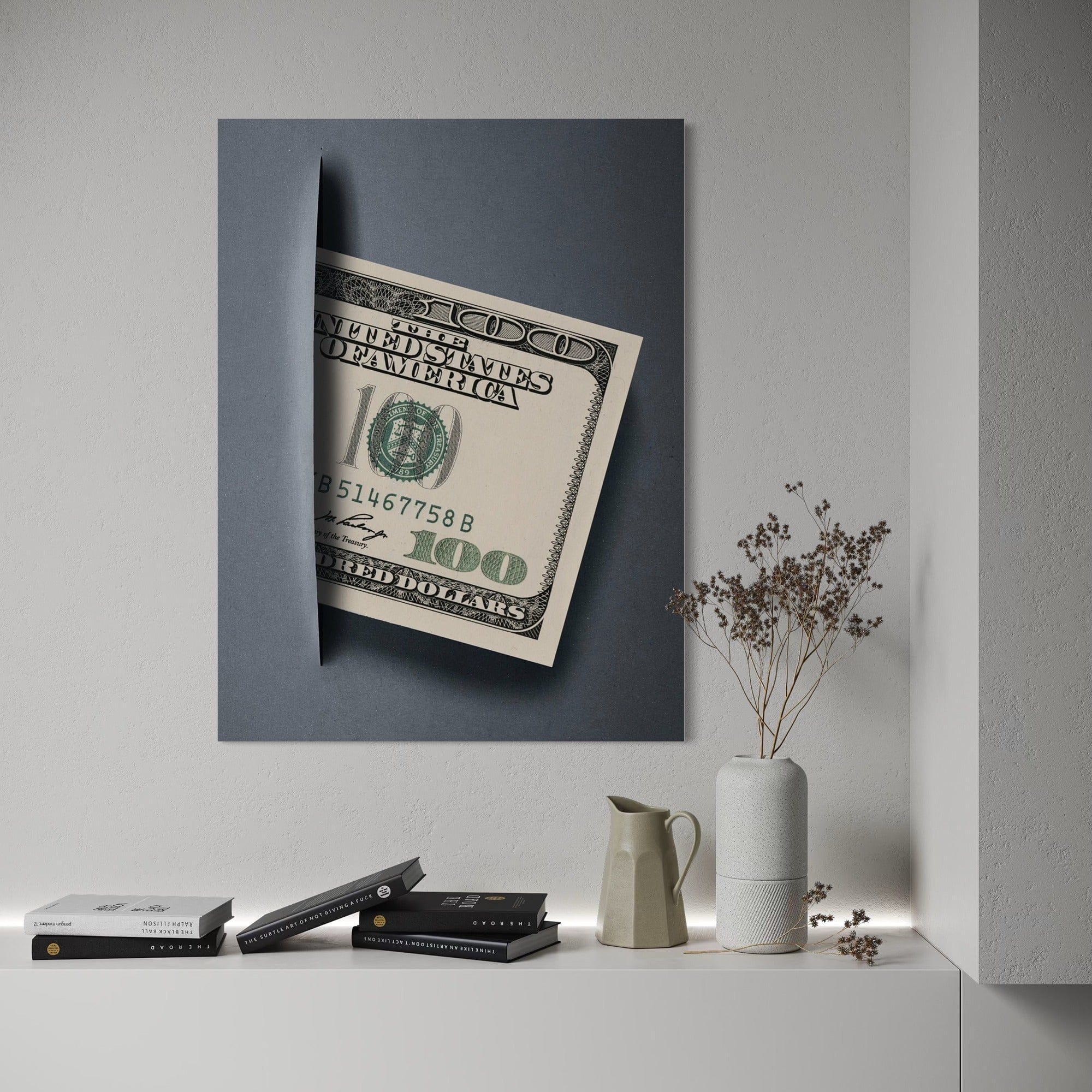Hidden Money – $100 Dollar Canvas Wall Art