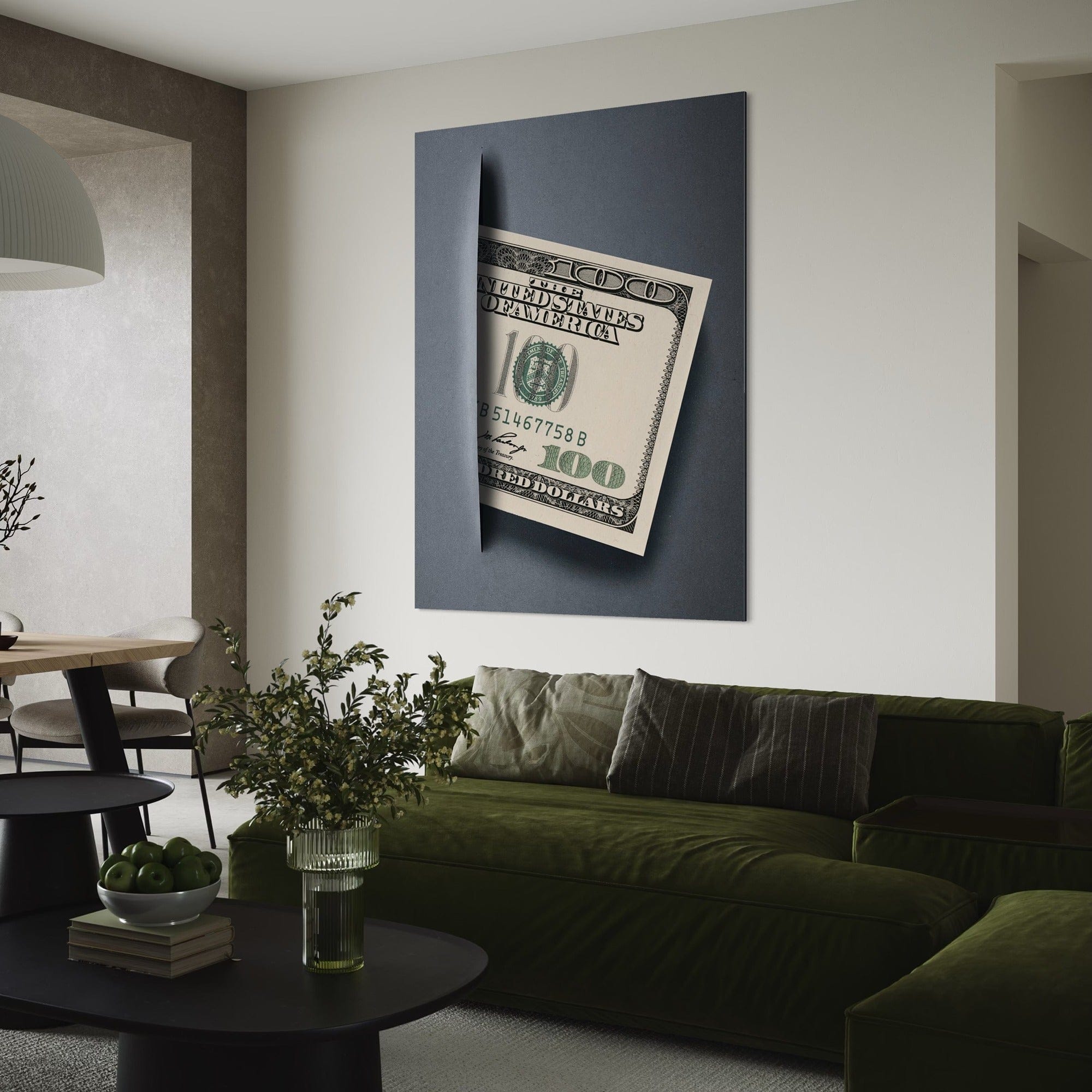 Hidden Money – $100 Dollar Canvas Wall Art