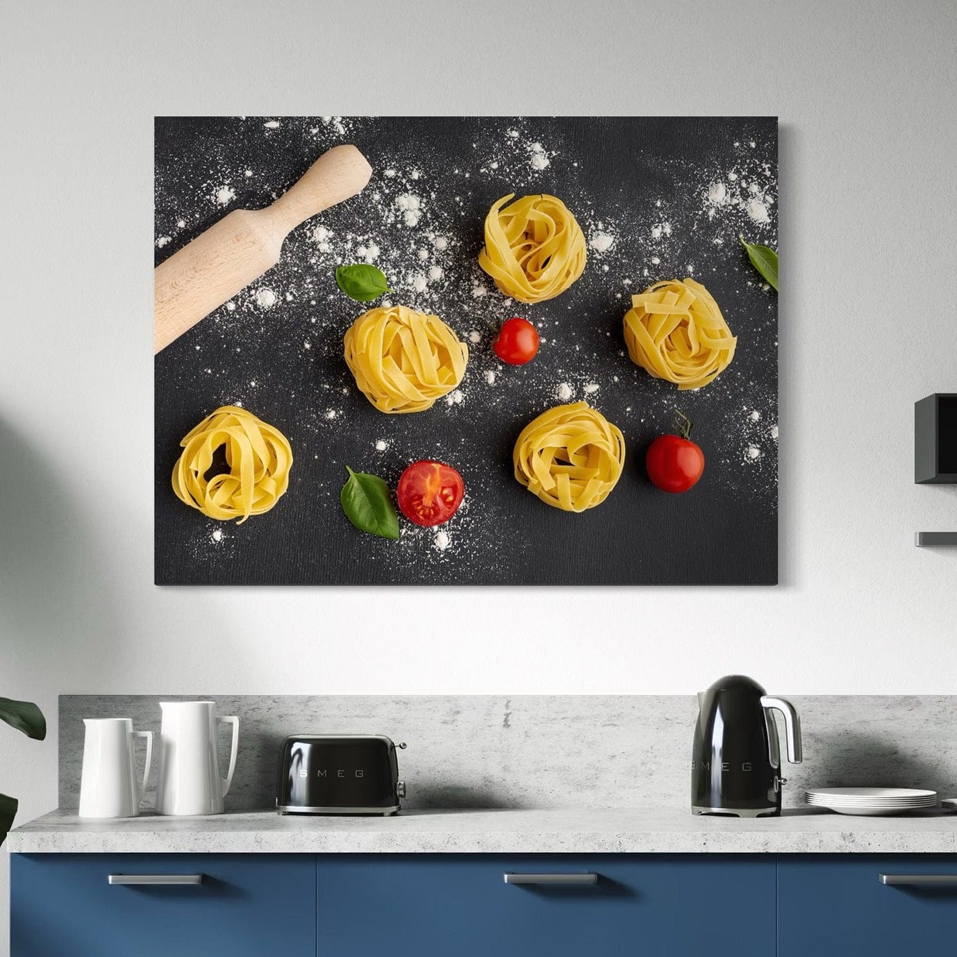 Homemade pasta wall art canvas for kitchen