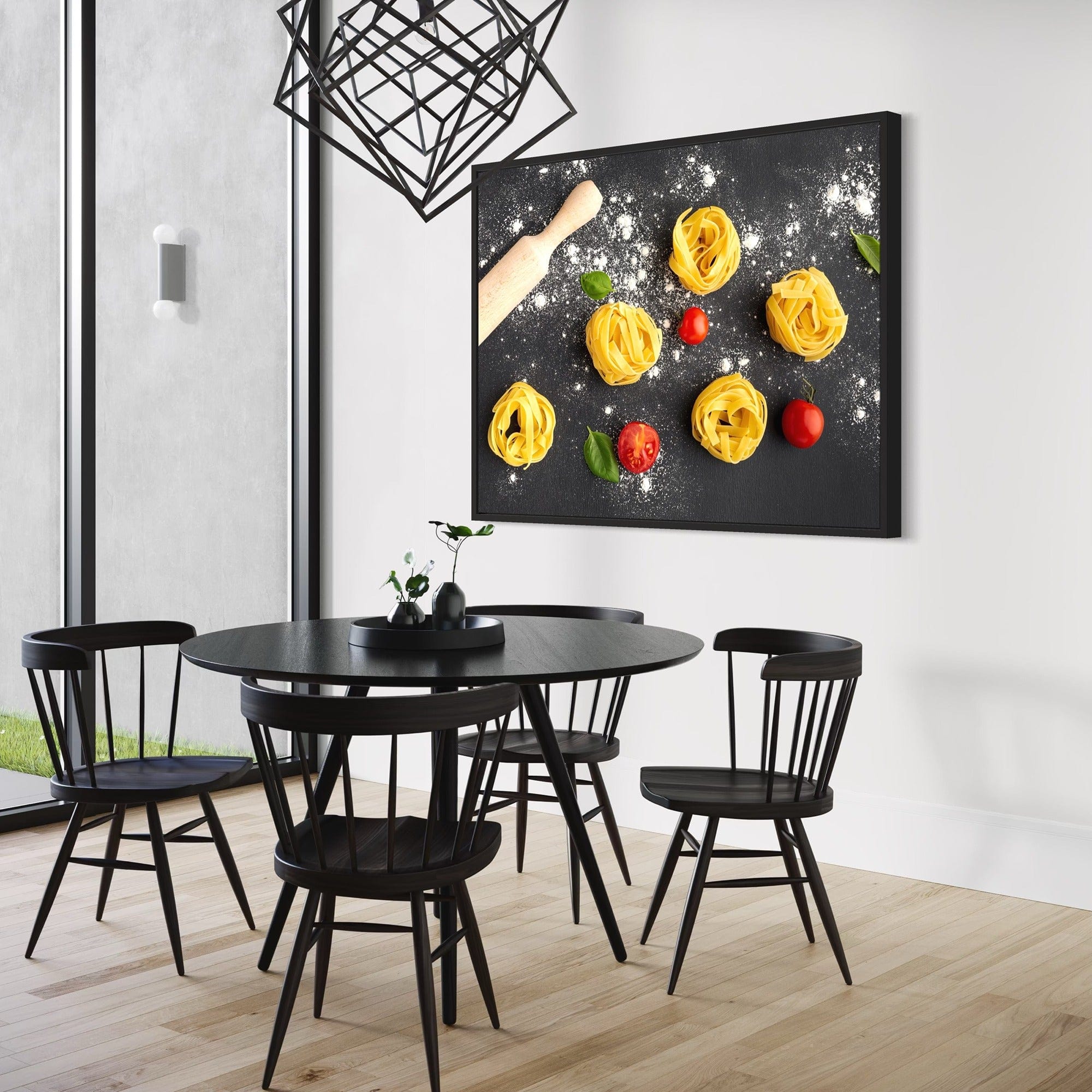 Rolling pin and pasta canvas print for dining room