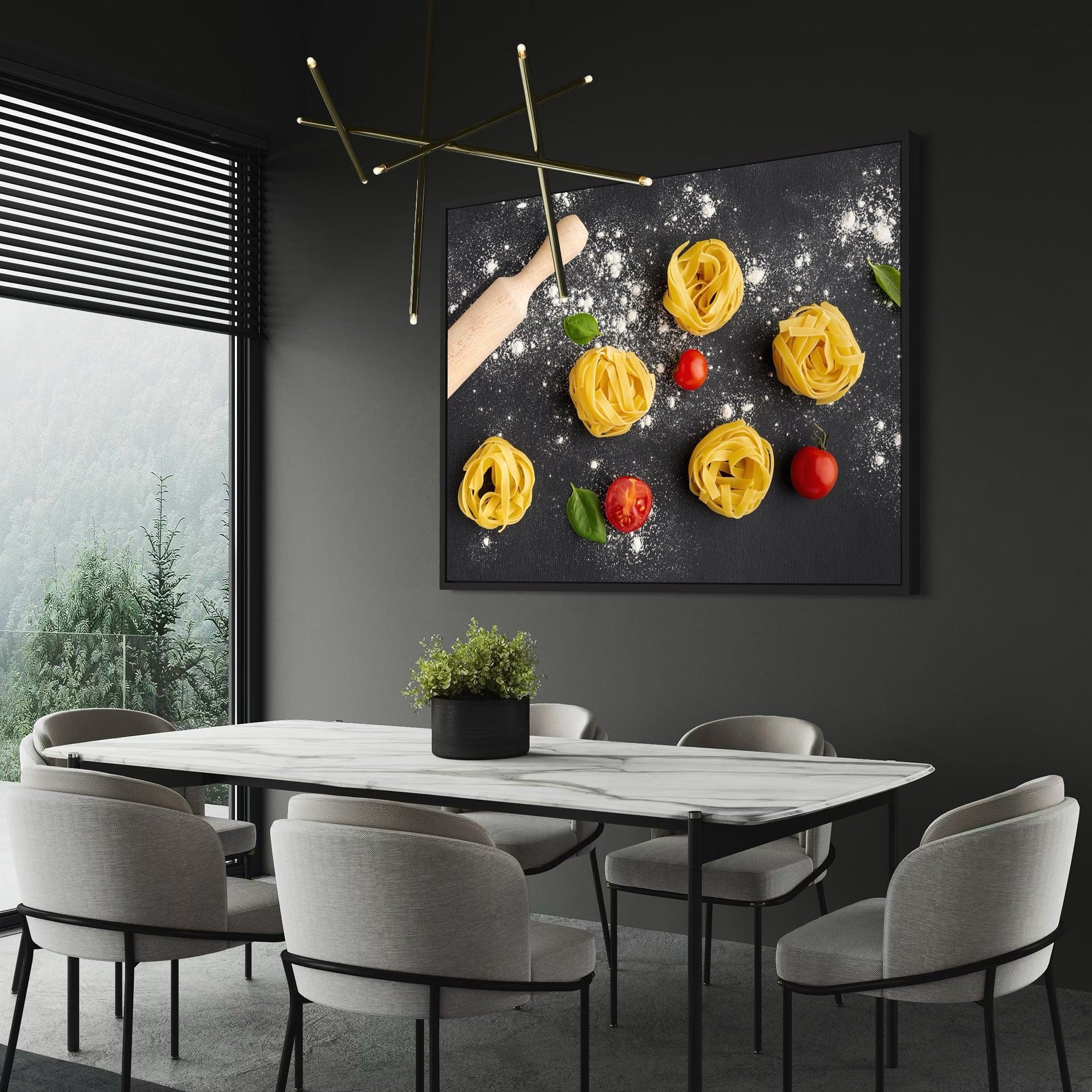 Minimalist pasta composition kitchen wall picture