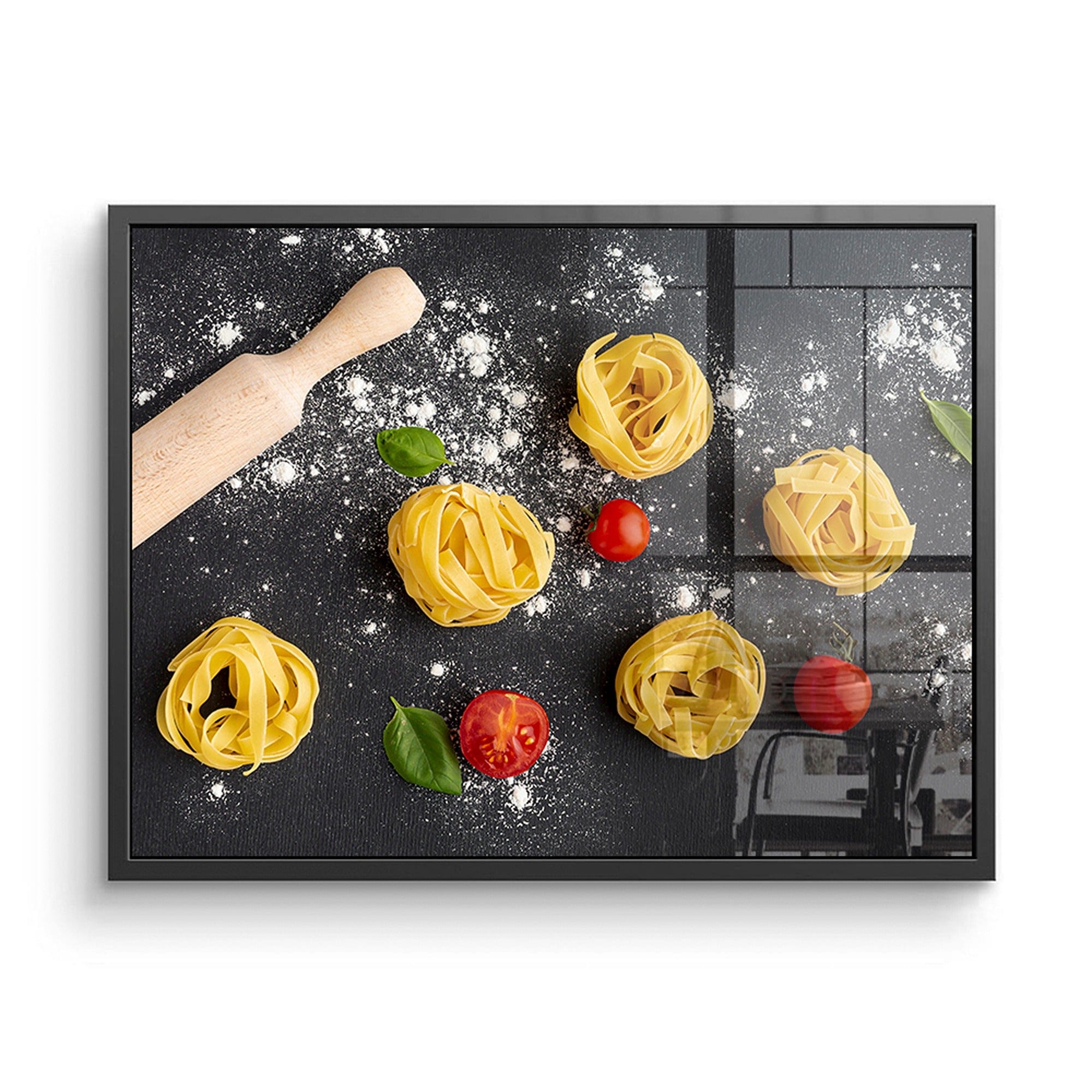 Rustic flour dusted board pasta canvas print
