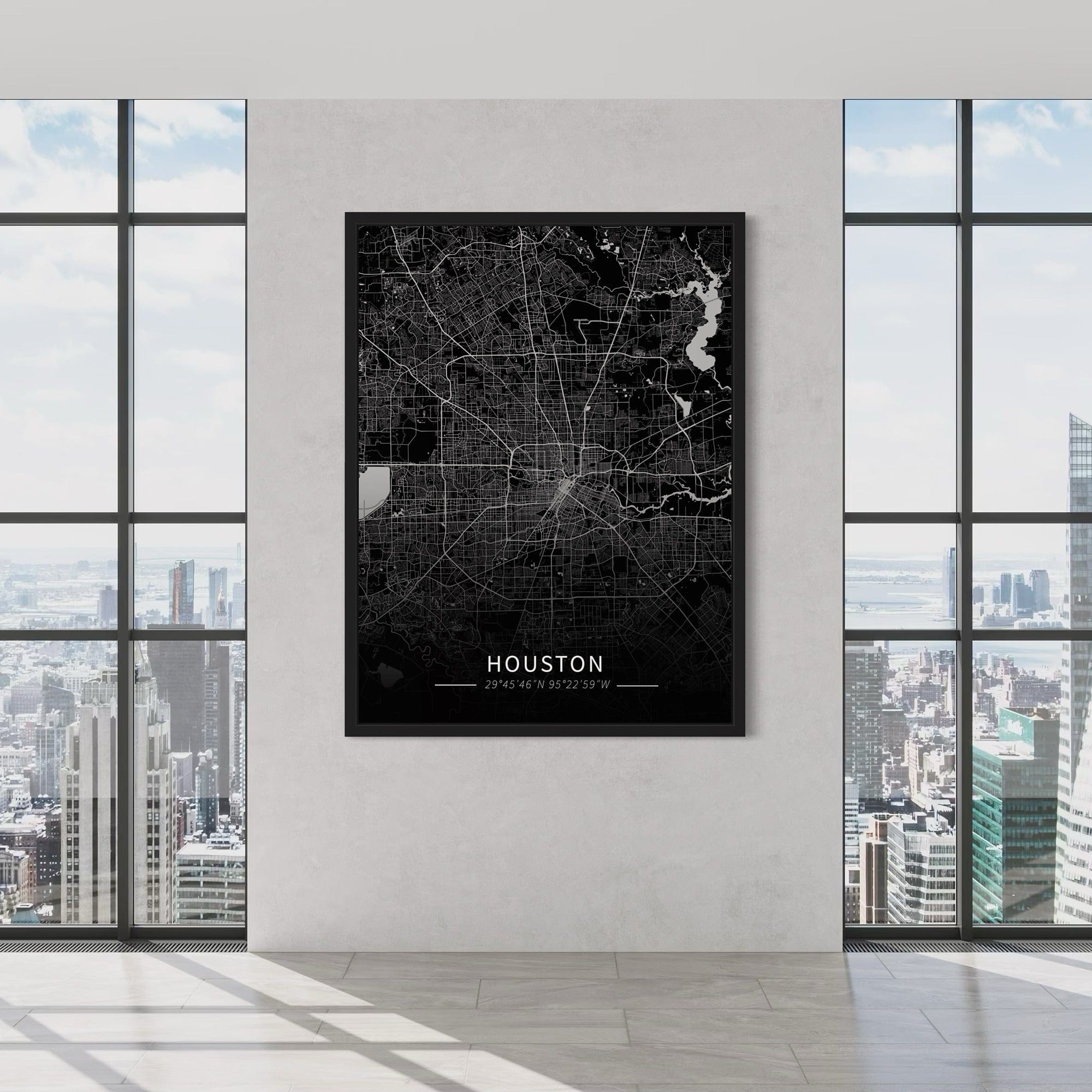 Houston City Map Canvas