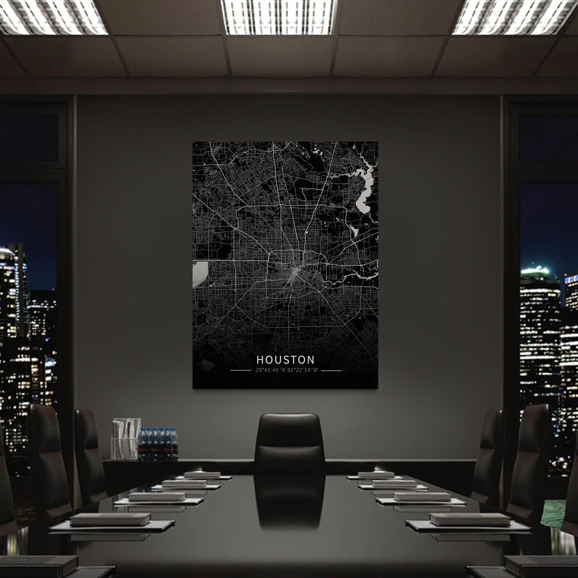 Houston City Map Canvas