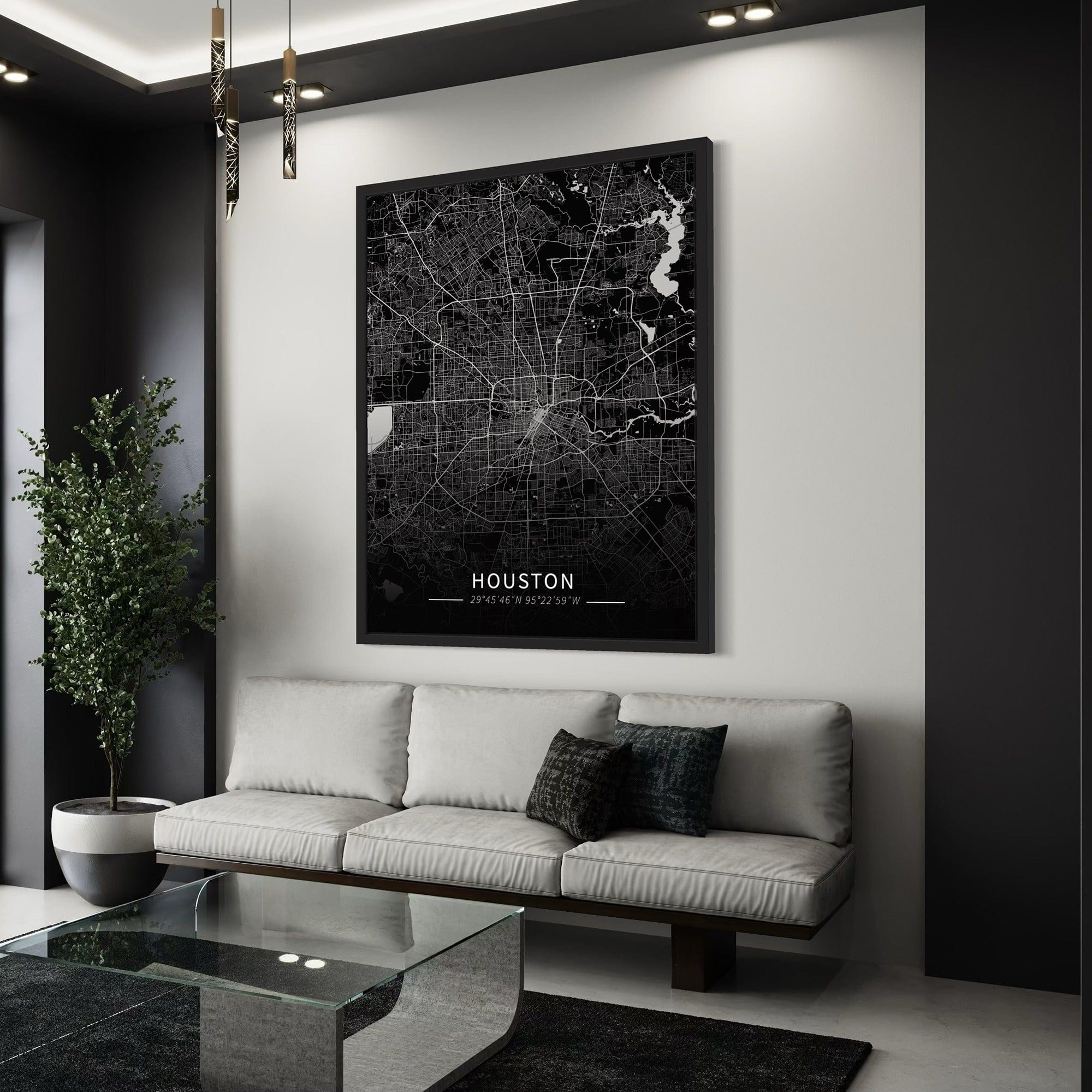 Houston City Map Canvas