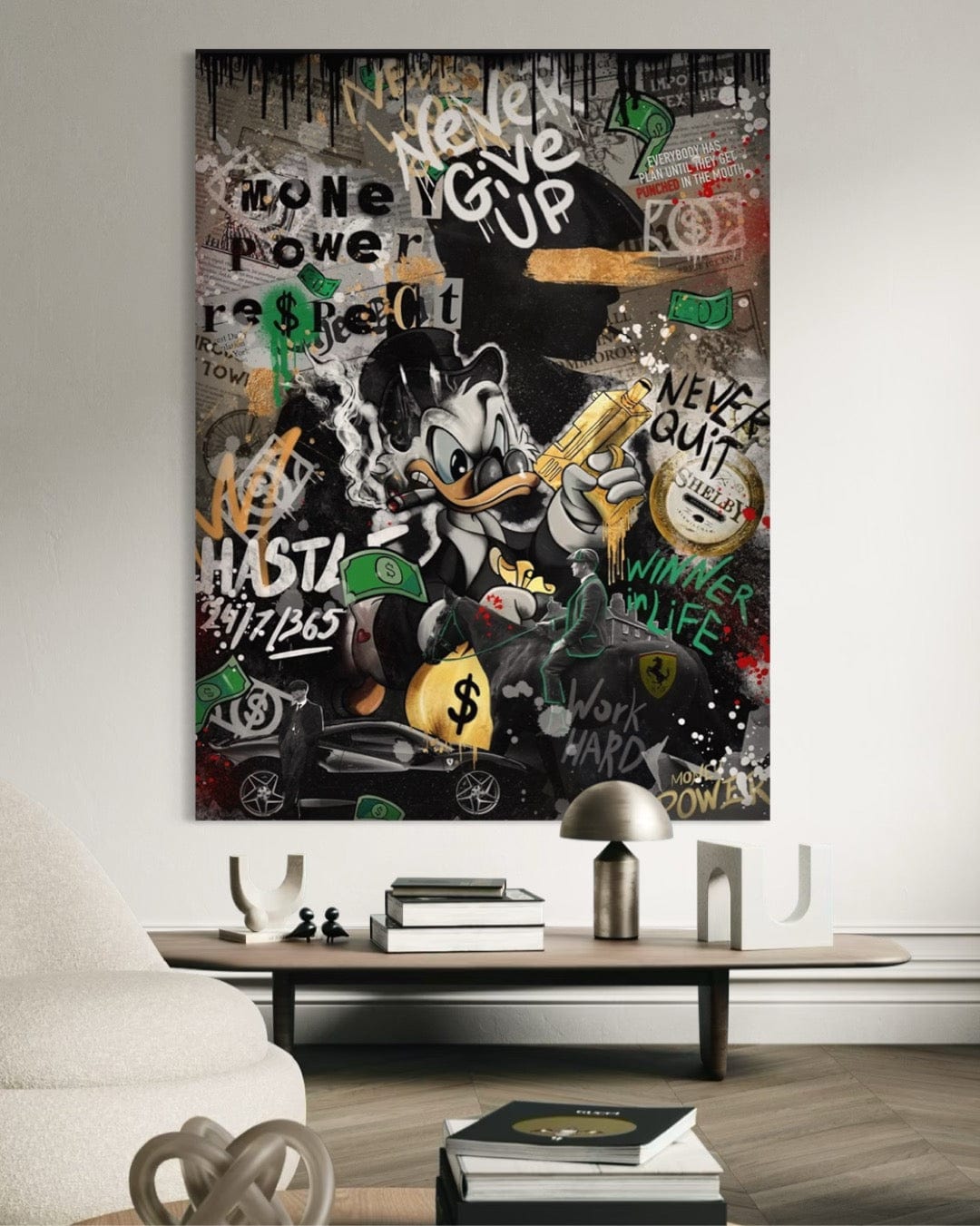 Scrooge Hustle Empire – Graffiti Money Canvas Wall Art